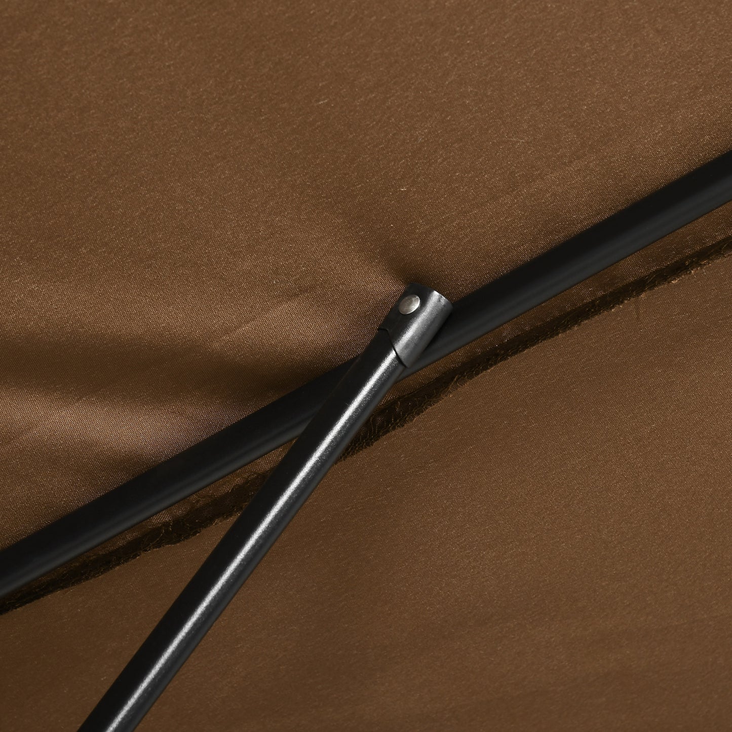 Outsunny 3x2m Garden Parasol Umbrella Outdoor Sun Shade Canopy with Tilt and Crank Aluminium Frame Rectangular Brown