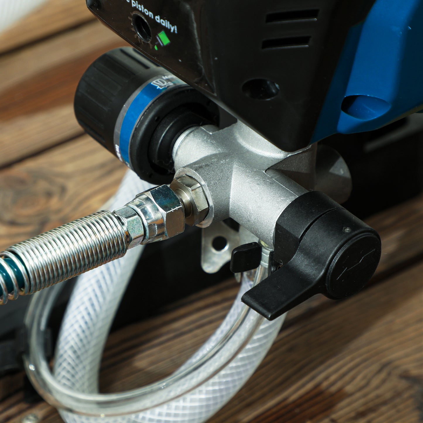 HOMCOM Airless Paint Sprayer, Thinning-Free, Electric for Interior/Exterior DIY Projects, Wall Spray Gun, 1.5L/min, 200Bar, 7.5m Hose, Dark Blue