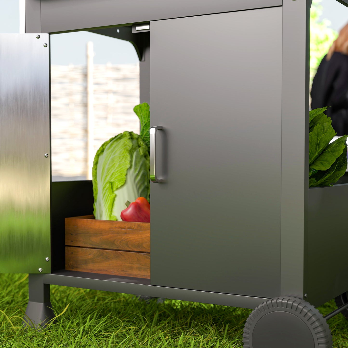 Outsunny 7.5kW Three-Burner Gas BBQ Grill, with See-Through Lid - Black