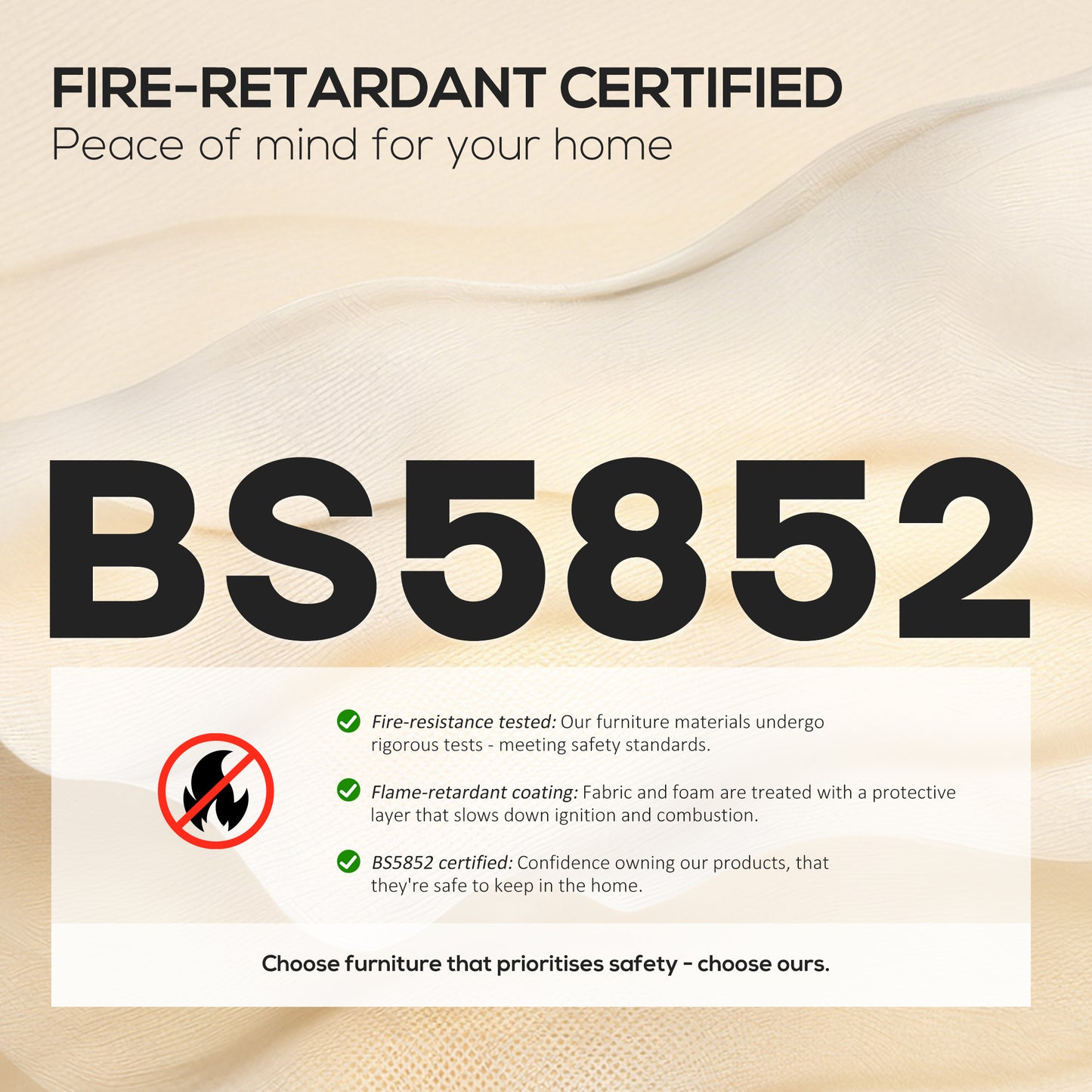 HOMCOM 3 Seater Sofa, 212 cm Fabric Jumbo Cord Sofa with Spring & 2 Scatter Cushions, Upholstered for Living Room/Bedroom/Office, Cream White