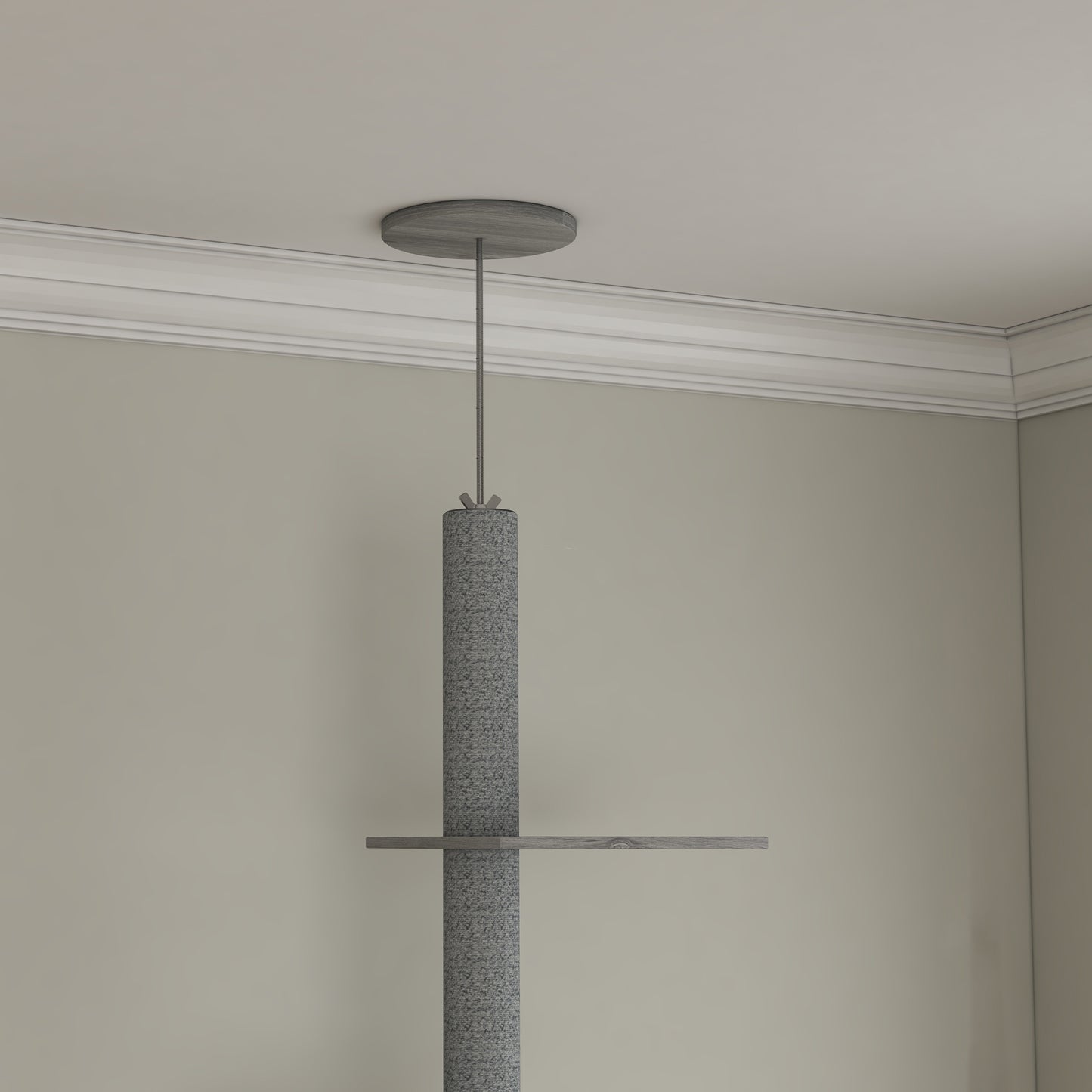 PawHut Cat Tree with Hidden Litter Box, 2 in 1 Floor to Ceiling Cat Litter Box Furniture with Cat House, Bed, Hammock, Scratching Posts and Platforms, for Indoor Use, Grey