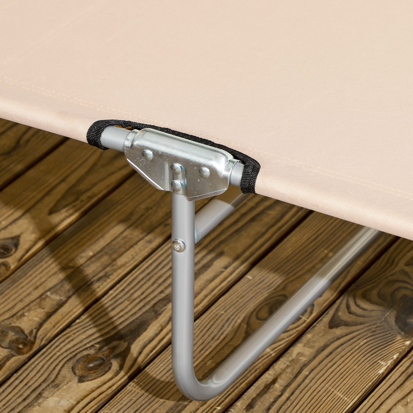 Outsunny 2-Piece Foldable Sun Lounger Set with Shade - Brown