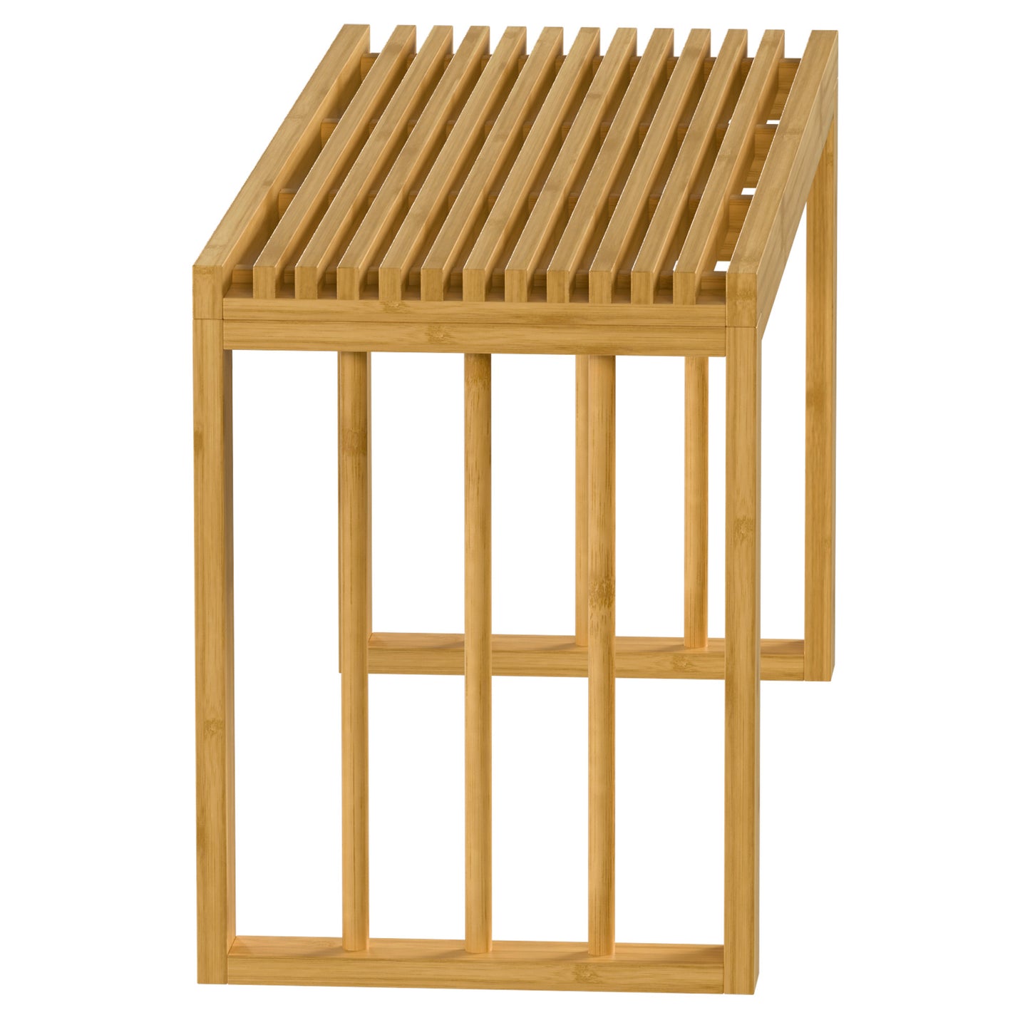 HOMCOM 90 cm Bamboo Shoe Bench Backless Hallway Bench Seat, Wood Indoor Decor for Entryway, Natural