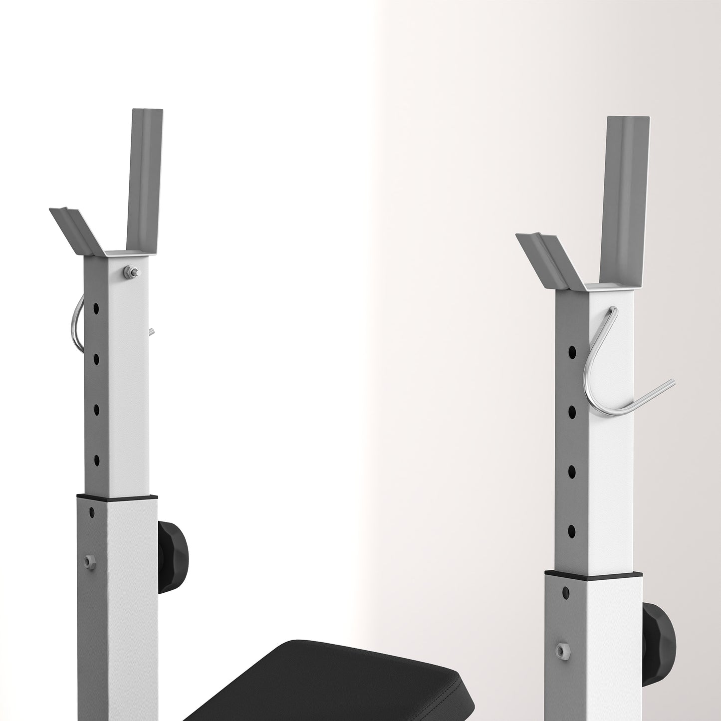 HOMCOM Adjustable Weight Bench with Squat Rack, Heavy Duty Bench Press, Preacher Curl Pad, Leg Developer, Butterfly, Home Gym Workout Bench, Grey