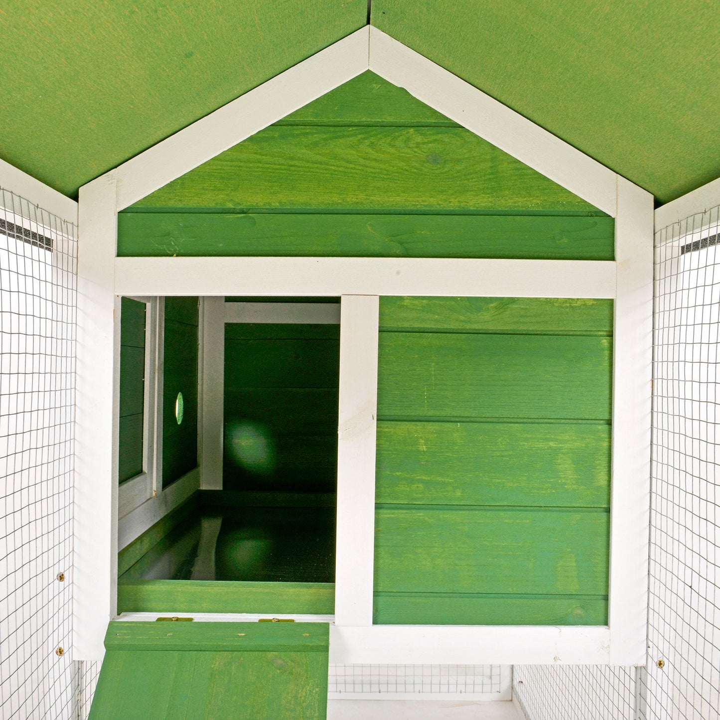 PawHut Rabbit Hutch Wood Bunny Cage for Outdoor Indoor w/ Pull Out Tray Run Box Ramp