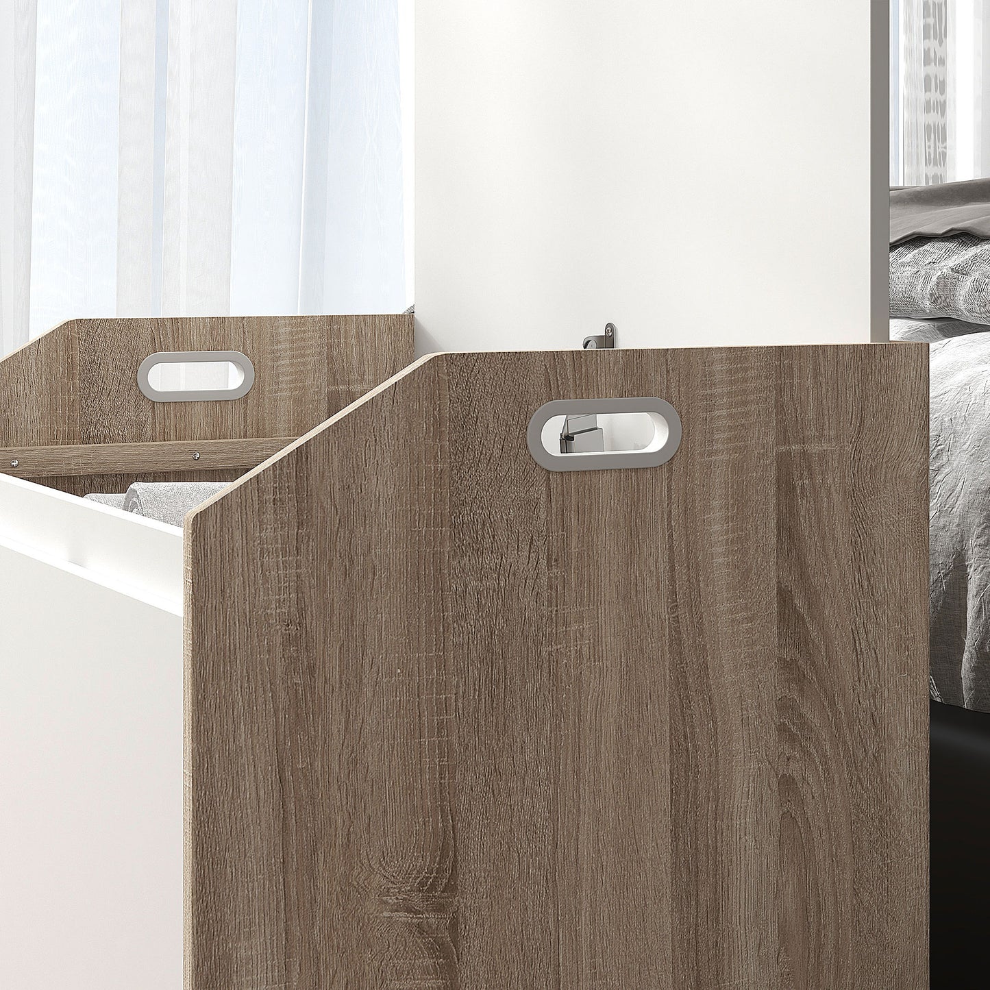 HOMCOM Storage Ottoman Modern Storage Box with Lift Top and Hidden Space for Entryway Living Room Play Room White