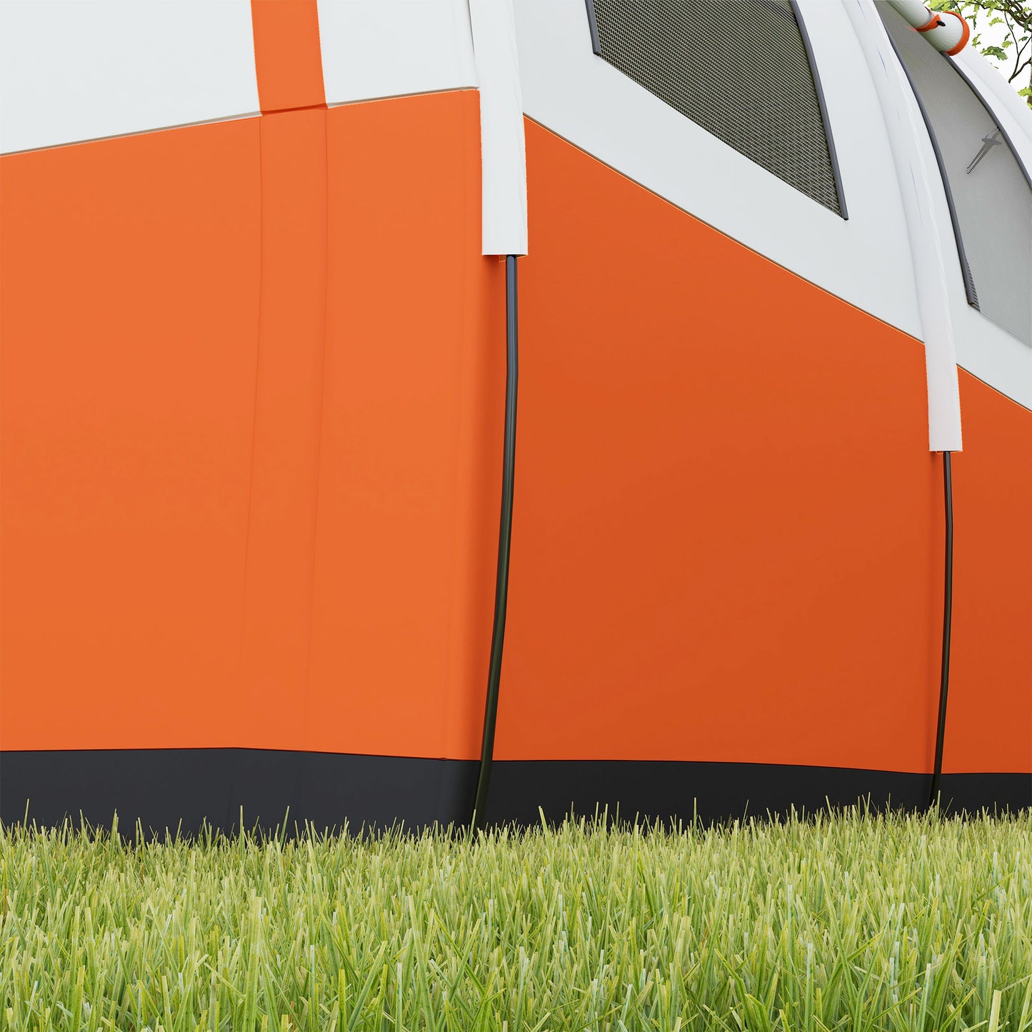 Outsunny 3000mm Waterproof Camping Tent 5-6 Man Family Tent with Living and Bedroom Carry Bag Included Cream and Orange