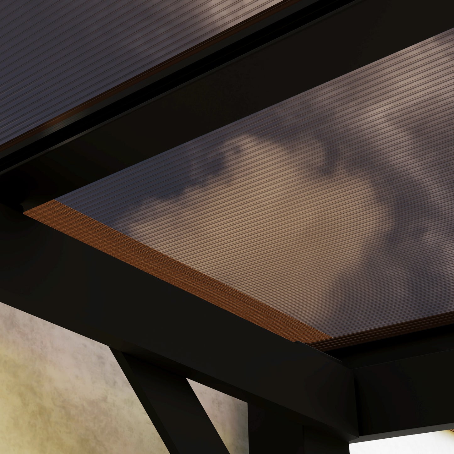 Outsunny 3x3m Metal Pergola, UPF 50+ Waterproof Roof, Wall-Mount/Free, Garden Gazebo, Wind-resistant, Dark Grey