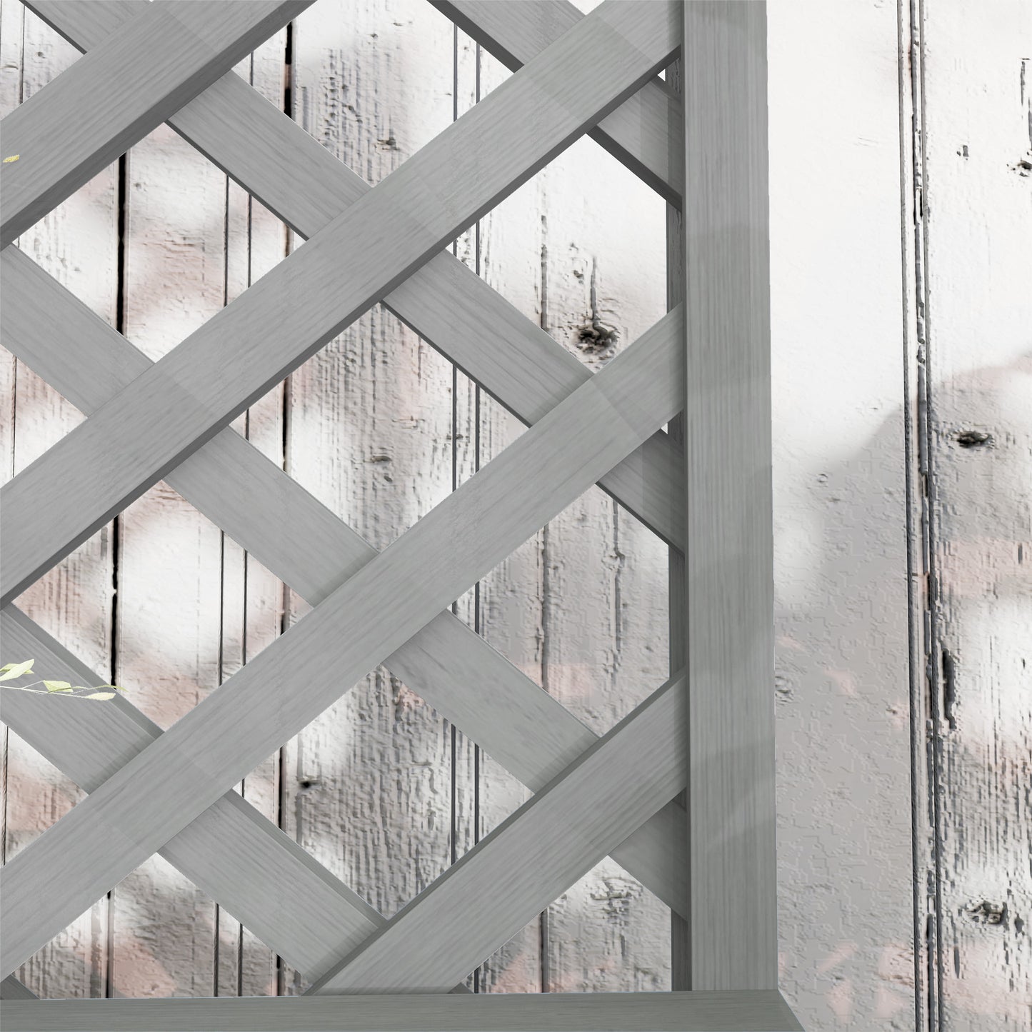 Outsunny Wooden Planter with Trellis, Freestanding Raised Bed with Roof, Shelves, Drainage Holes & Liner for Garden, Grey