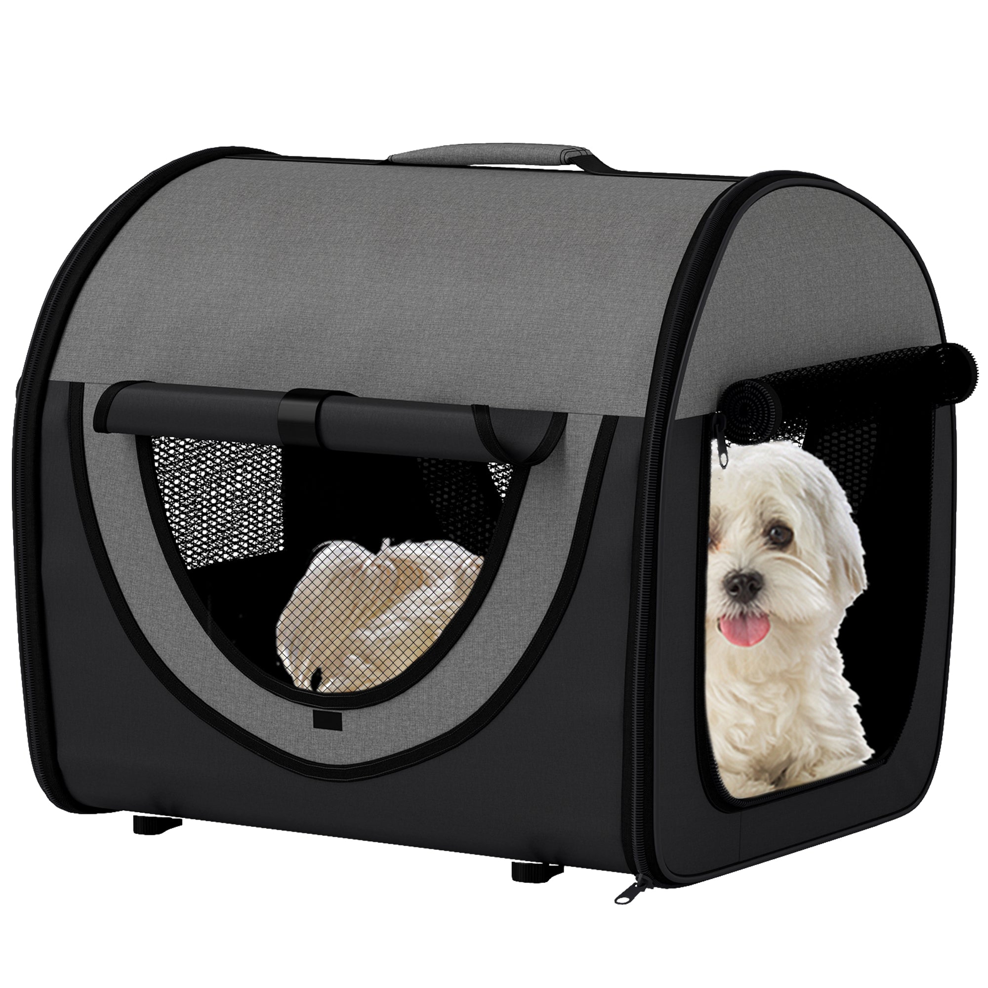 Picture of Pawhut Folding Fabric Soft Pet Crate, 46Lx36Wx41H cm - Black – mhstar.co.uk