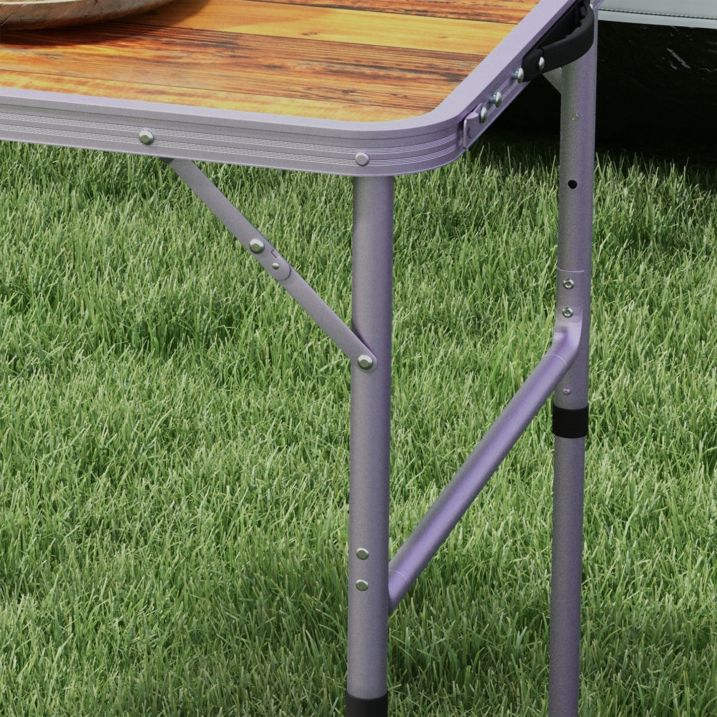 Outsunny 3ft Height Adjustable MDF Folding Camping Table