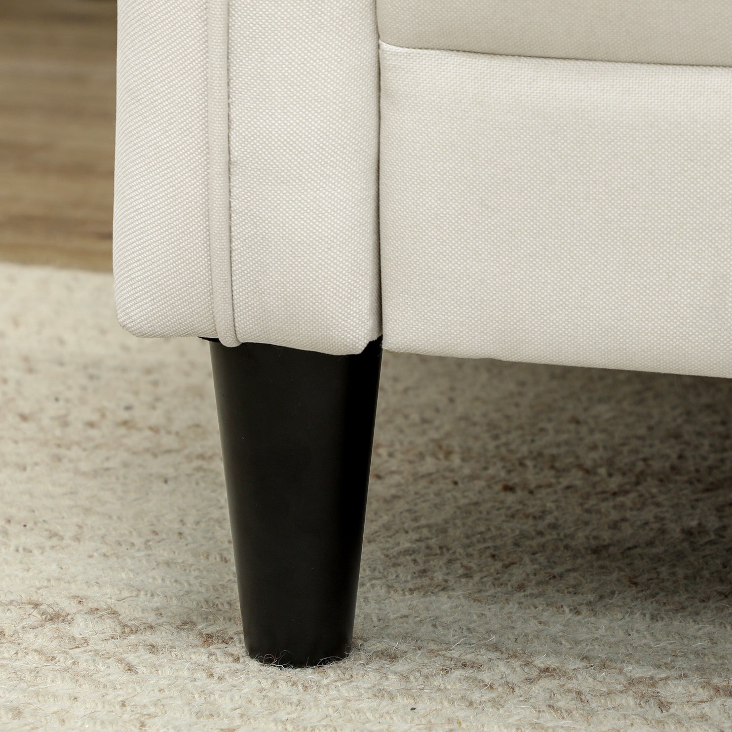 HOMCOM 3 Seater Sofa, Modern Fabric Couch with Spring Cushion, Rubber Wood Legs, 191cm for Living Room, Bedroom, Home Office, Cream White