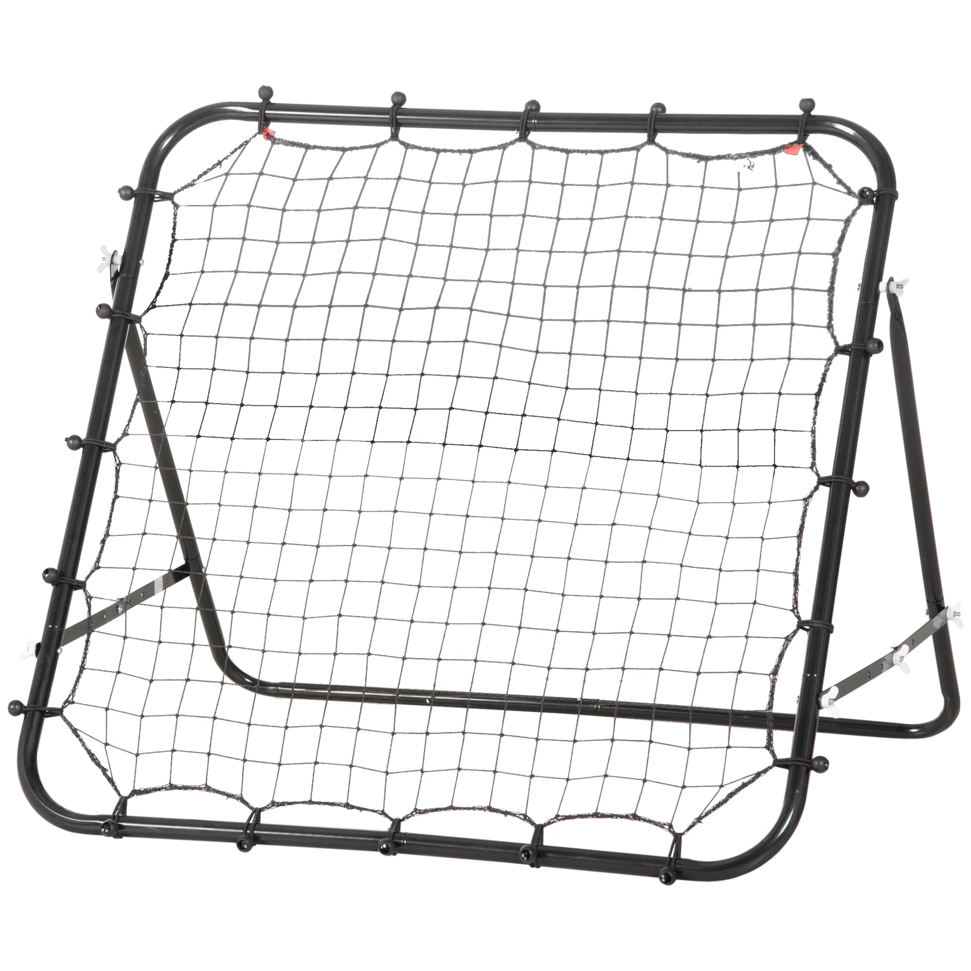 HOMCOM Football Rebounder Kickback Goal Rebound Wall Net, Metal Tube PE Fabric, 96 x 80 x 96 cm, Red HOMCOM Football Rebounder Kickback Goal Rebound Wall Net, Metal Tube PE Fabric, 96 x 80 x 96 cm, Red