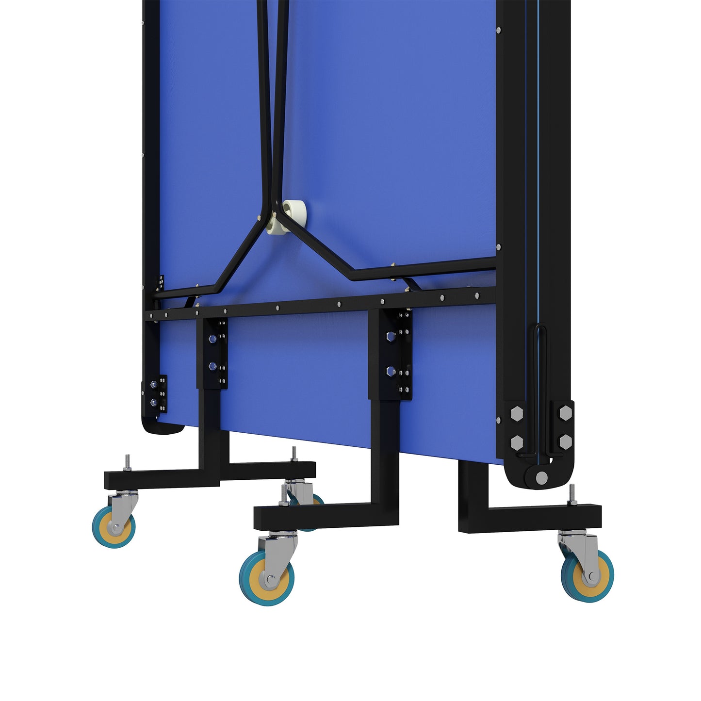 SPORTNOW 9FT Folding Table Tennis Table, with 8 Wheels, for Indoor Use - Blue