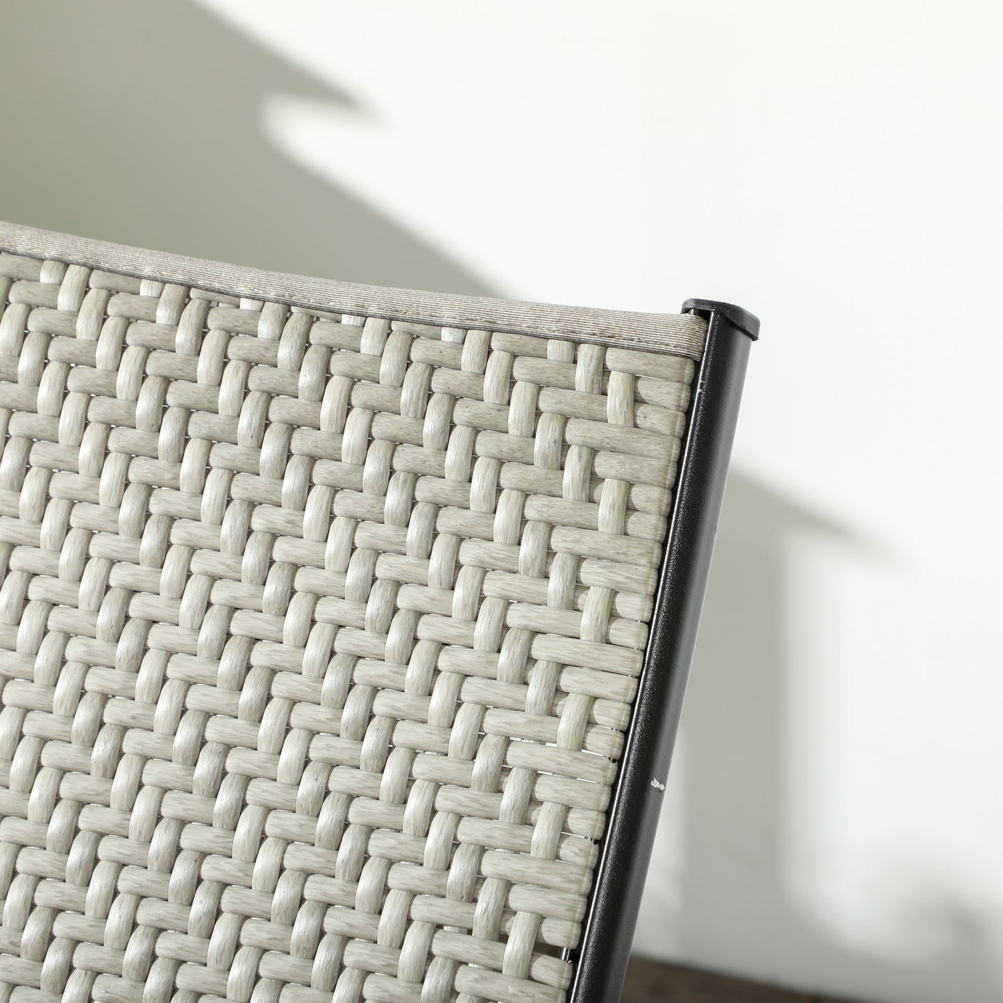 Outsunny Foldable PE Rattan Sun Lounger Set of 2, Patio Wicker Recliners w/ 5-Level Adjustable Backrest, for Poolside, Garden, Mixed Grey