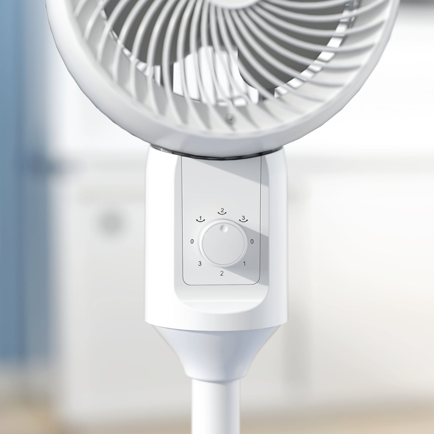 HOMCOM 9'' Air Circulator Fan, 3 Speed, 70° Oscillation, 90° Tilt, Handle, Pedestal Fan, White