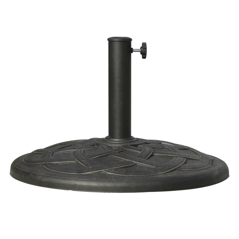 Outsunny 19KG Resin Umbrella Base Garden Parasol Base Stand Round Sun Shade Holder Suitable For Pole Between Ø38mm to Ø48mm