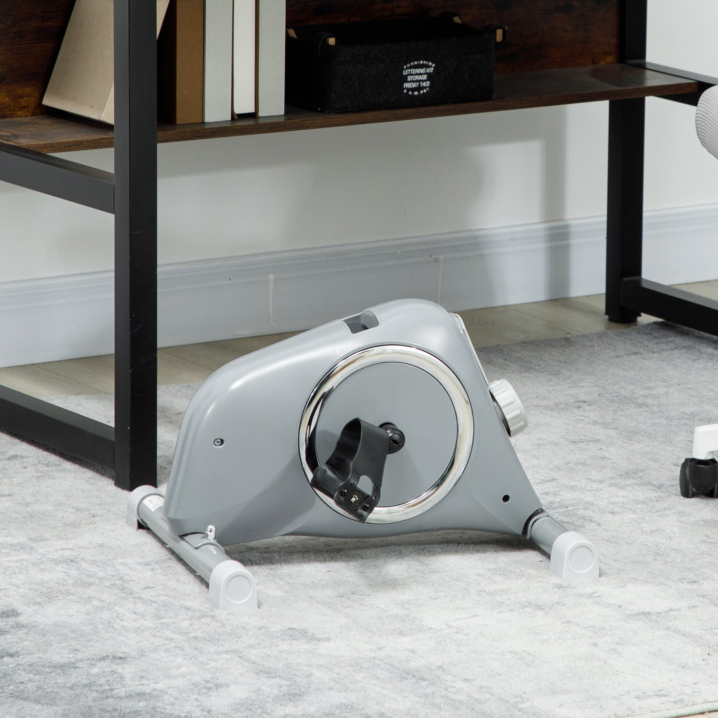 SPORTNOW Mini Exercise Bike, Portable Under Desk Bike with 8-Level Magnetic Resistance & LCD Display, for Arm/Leg Workout, Grey