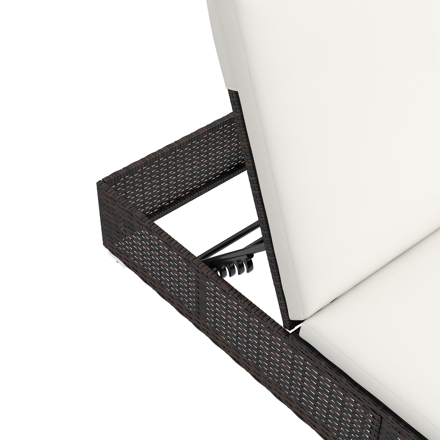 Outsunny Set of Two Rattan Sun Loungers with Reclining Backs - Brown/Cream