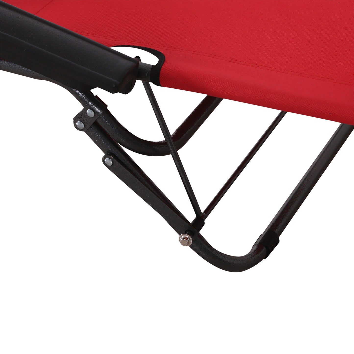Outsunny 2 in 1 Folding Sun Lounger Reclining Garden Chair Set of 2, Adjustable Backrest, Zero Gravity with Head Pillow, Armrests, Red