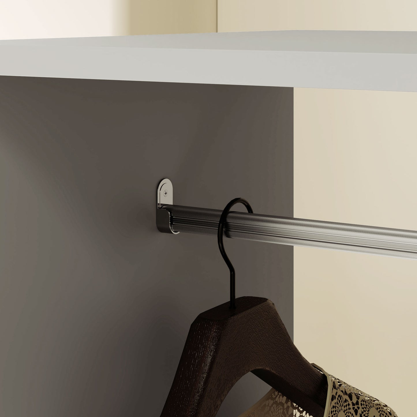 HOMCOM Open Wardrobe for Bedroom, Small Wardrobe on Wheels with Clothes Rail