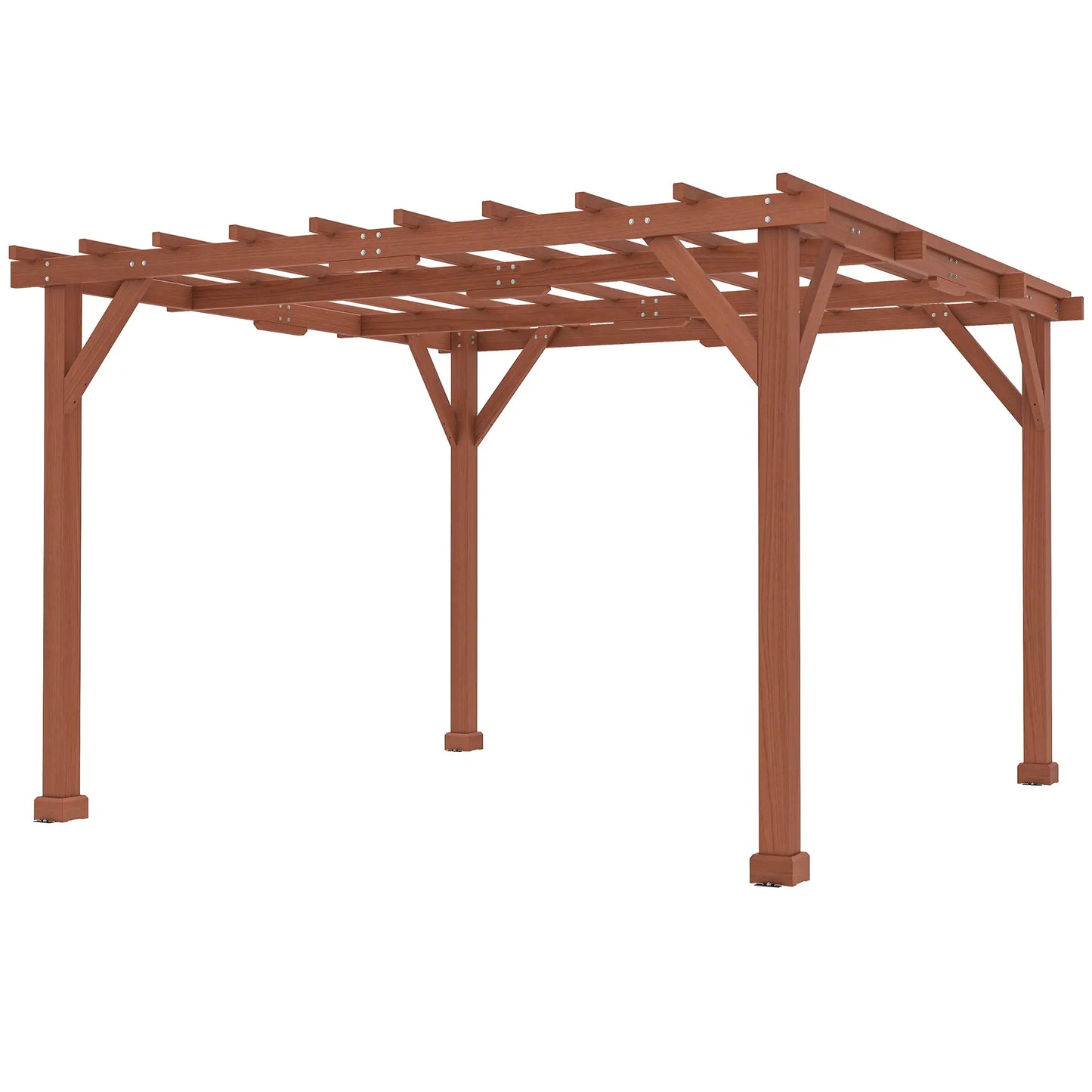 Outsunny 3.3 x 3.3(m) Wooden Pergola Kit, Garden Pergola Gazebo Grape Trellis with Stable Structure for Climbing Vines, Flowers