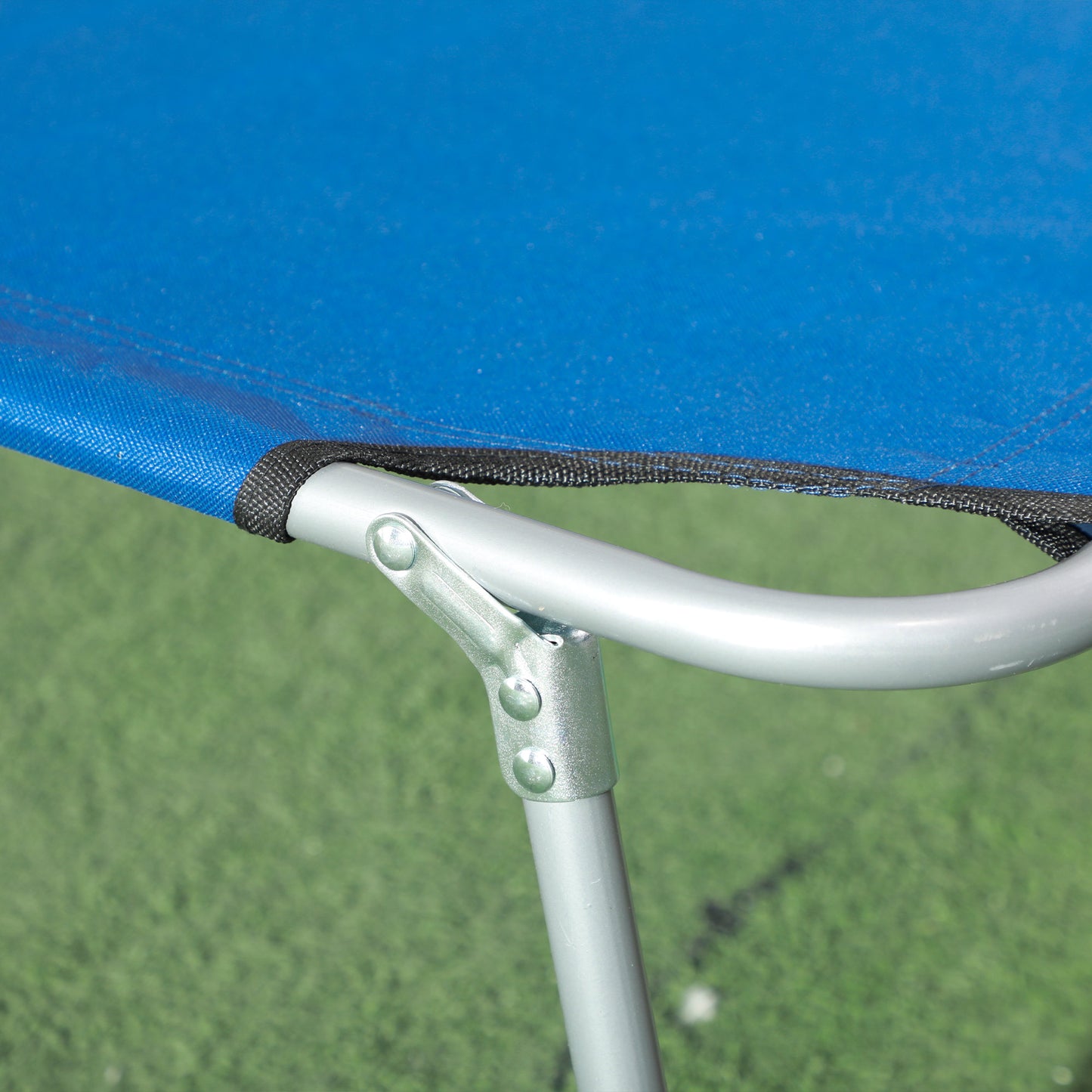 Outsunny 2-Piece Foldable Sun Lounger Set with Shade - Blue