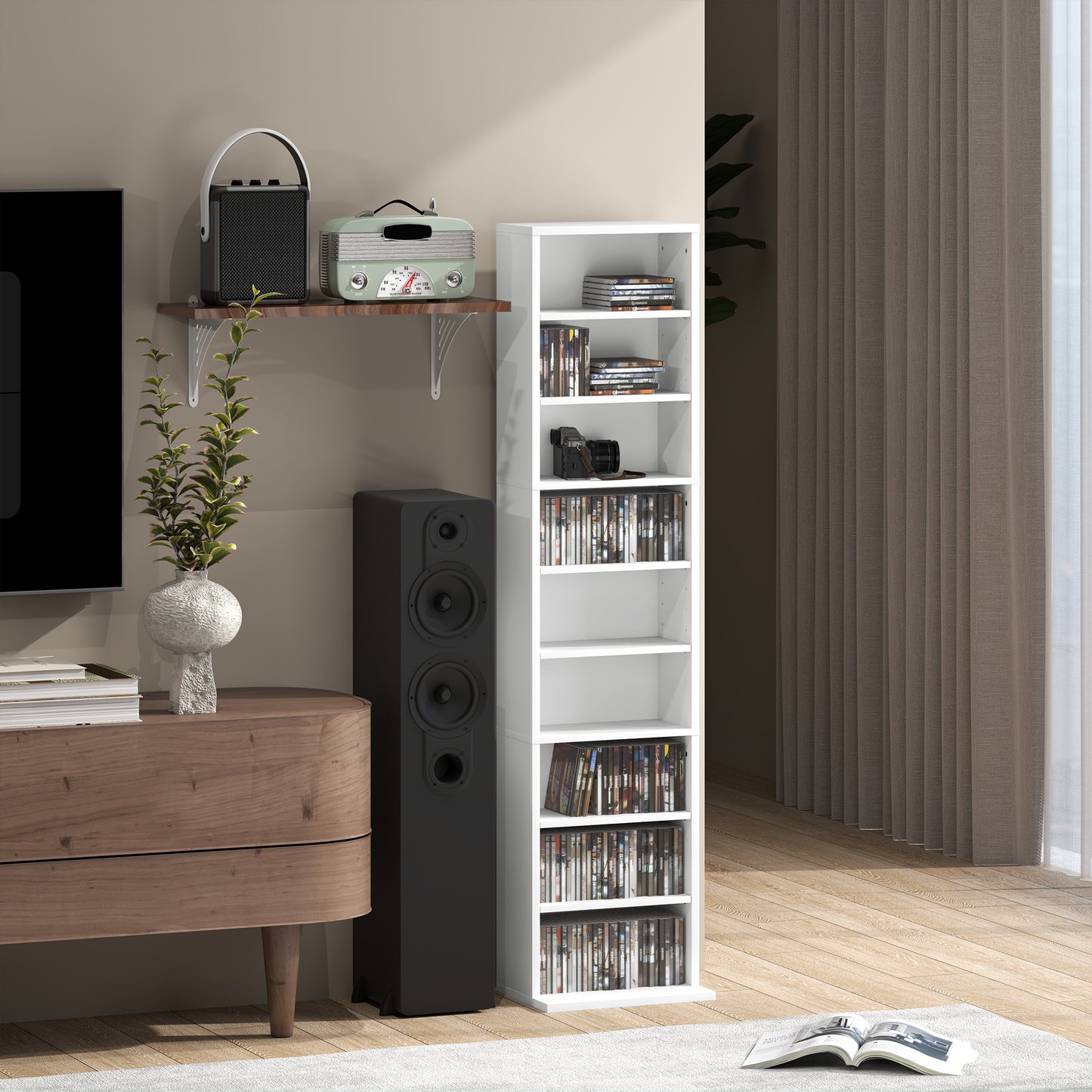 HOMCOM 260 CD/120 DVD Storage Unit - White