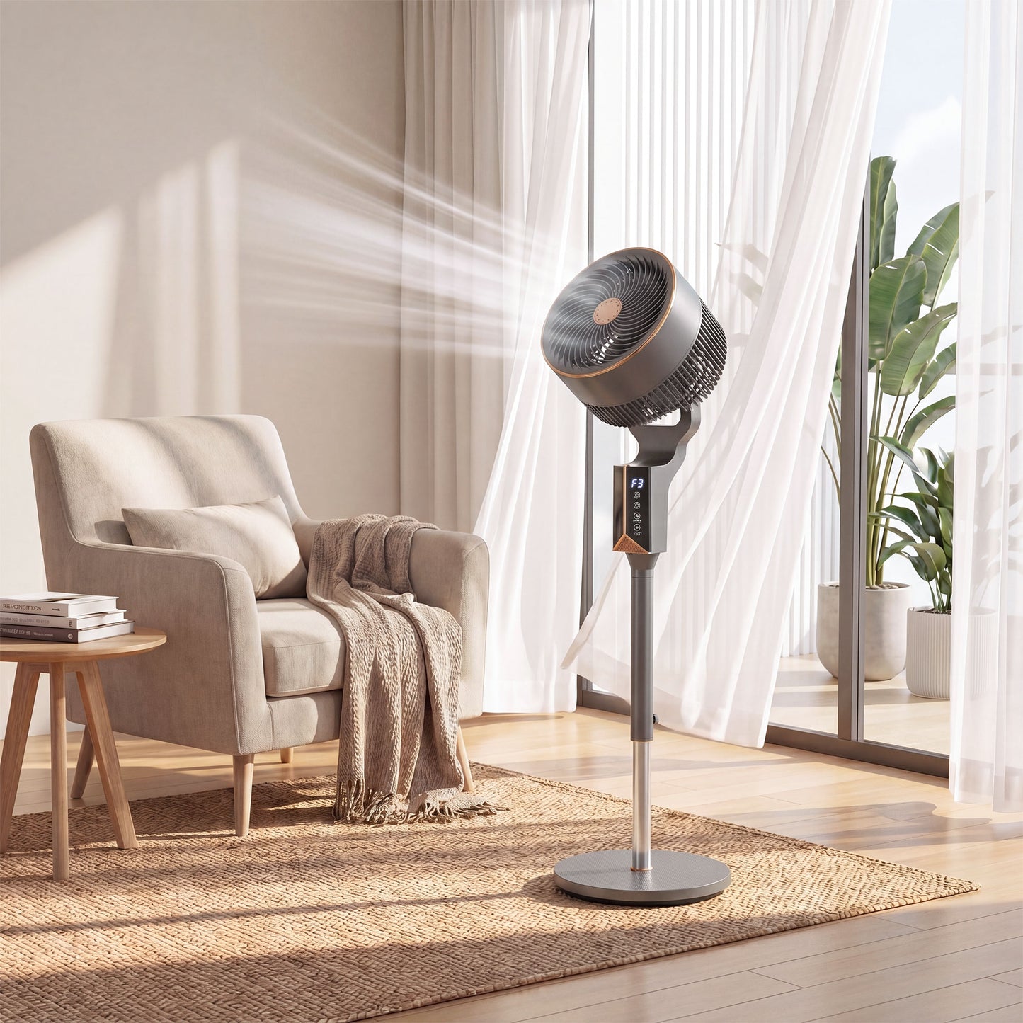 HOMCOM 20 dB Silent Standing Fan for Bedroom, 46" Pedestal Fan with Remote, 85° Oscillating, 8 Speeds