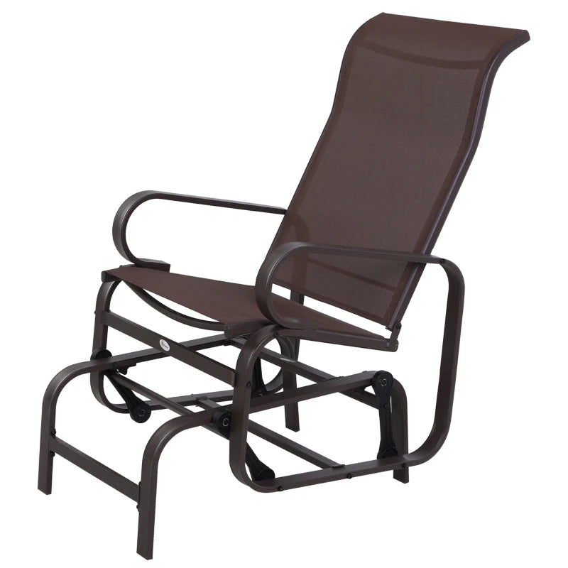 Outsunny Outdoor Gliding Rocking Chair w/ Steel Frame for Patio, Garden