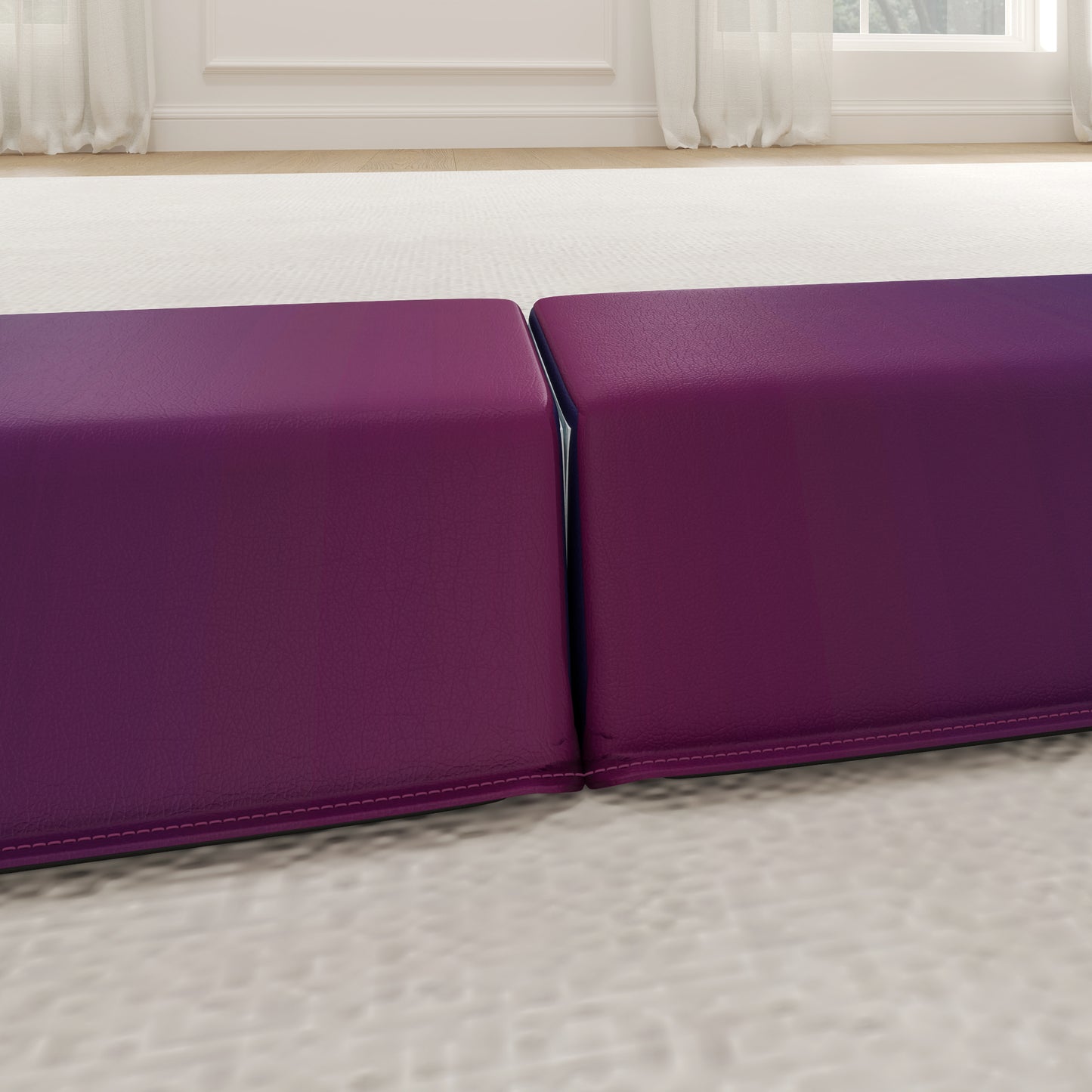 SPORTNOW Folding Gymnastics Beam, Anti-Slip Base, Kids Home Training, Blue/Pink