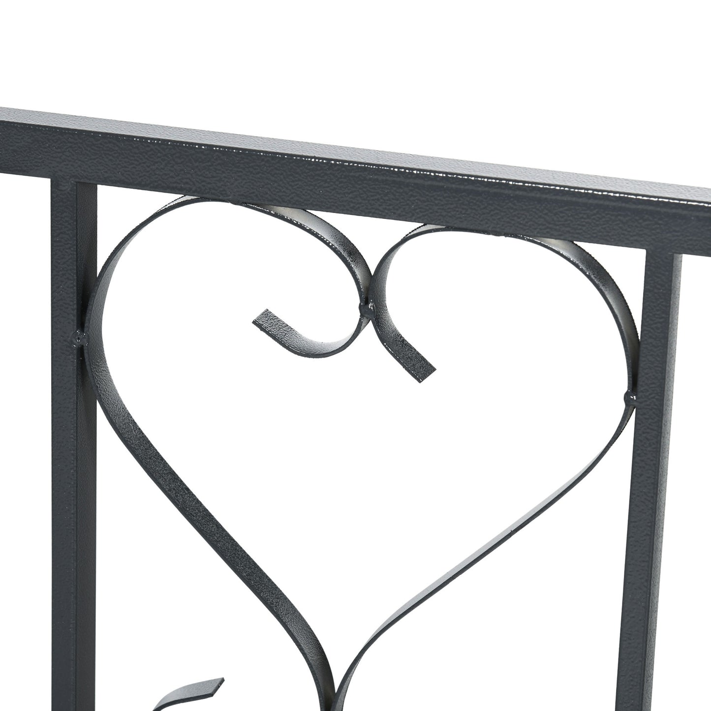 Outsunny Metal Garden Arch with Double Gates, Arbor for Climbing Plants & Vines, Wedding Arch, 114L x 50W x 206H cm, Dark Grey