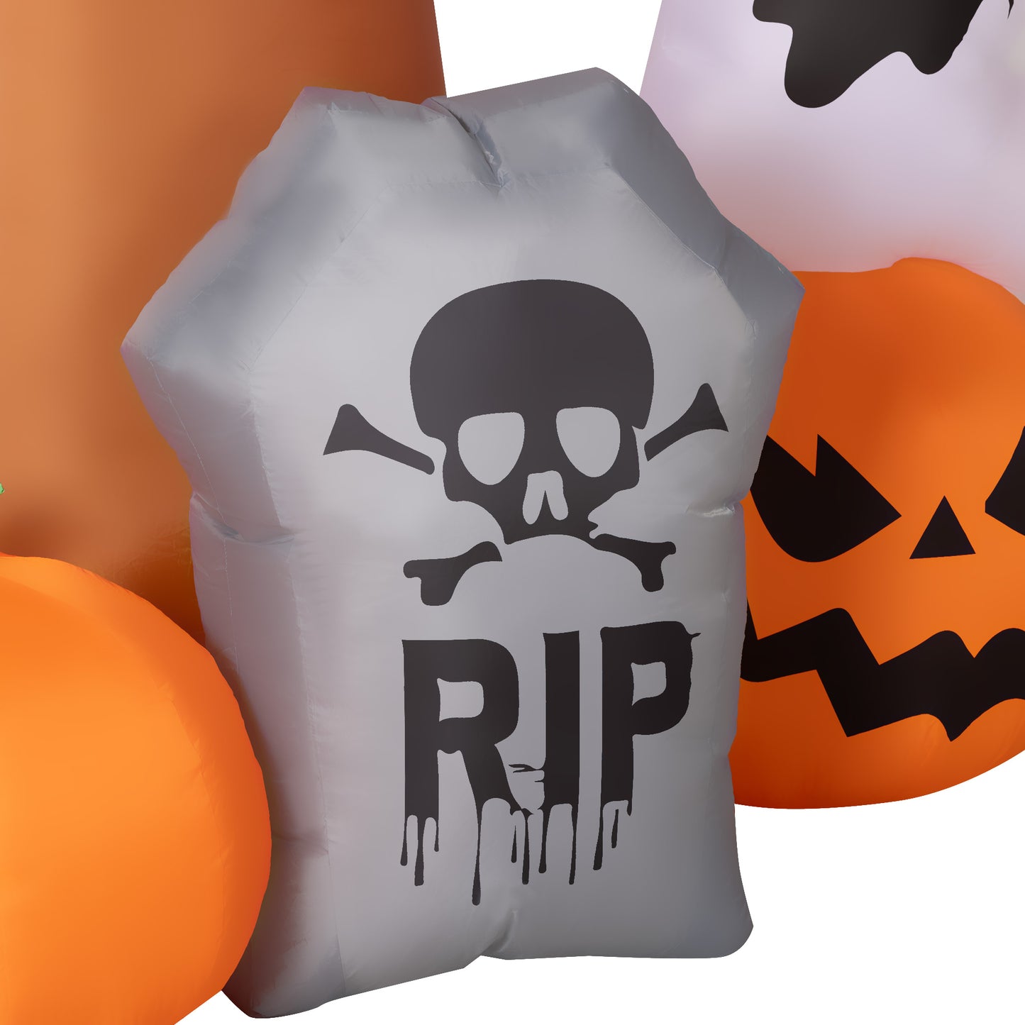 Outsunny 7.9FT Tall Halloween Inflatable Ghost Tree with Pumpkins, White Ghosts and Tombstone