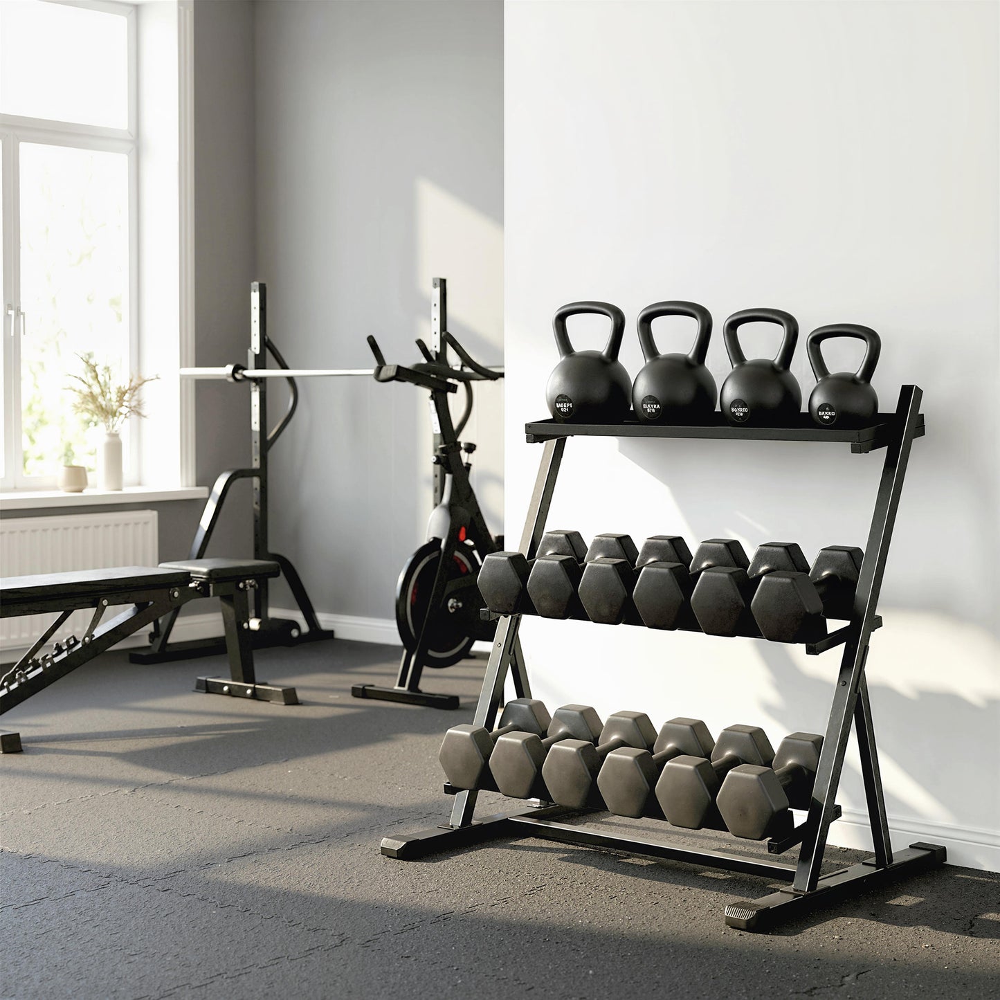SPORTNOW 3-Tier Dumbbell Rack Heavy-Duty Home Gym 200KG