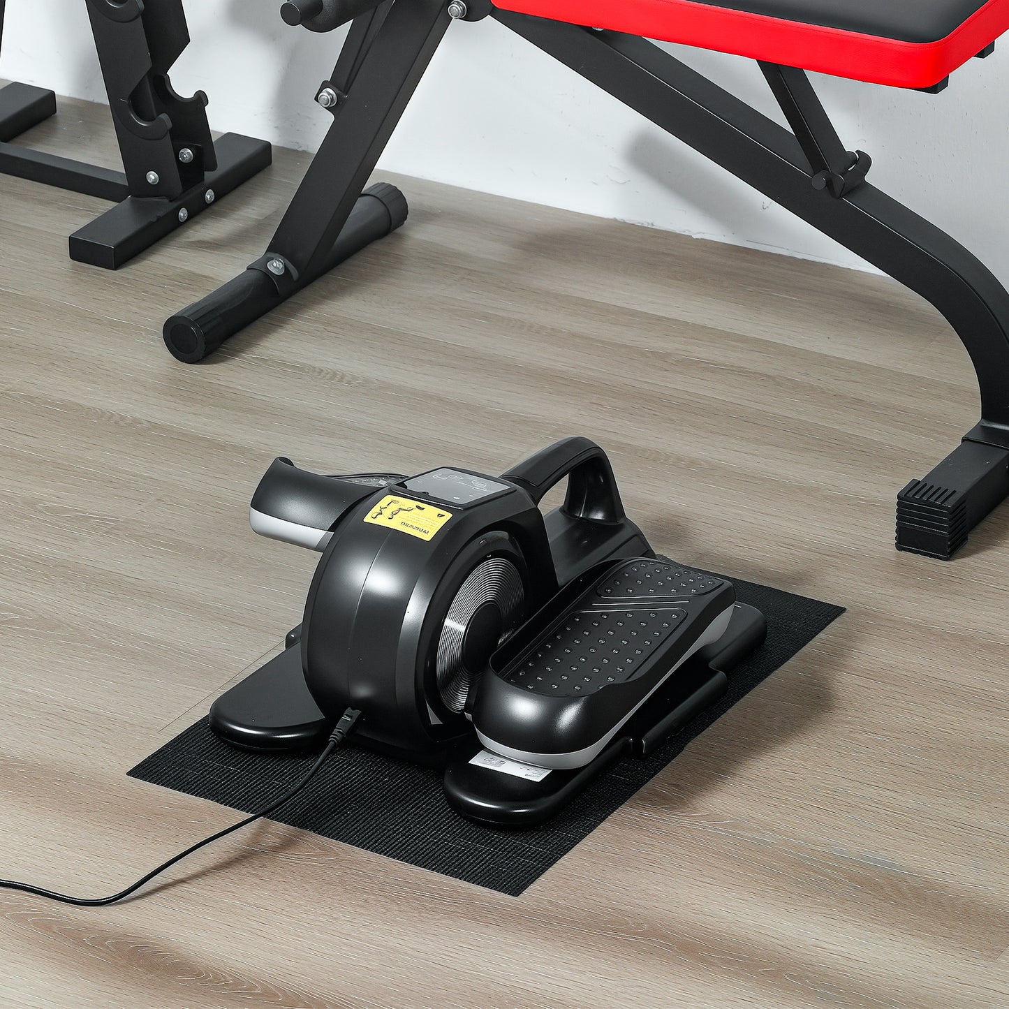 SPORTNOW Under Desk Elliptical, Pedal Exerciser with 12 Programs, LCD Monitor, Compact, Remote Control