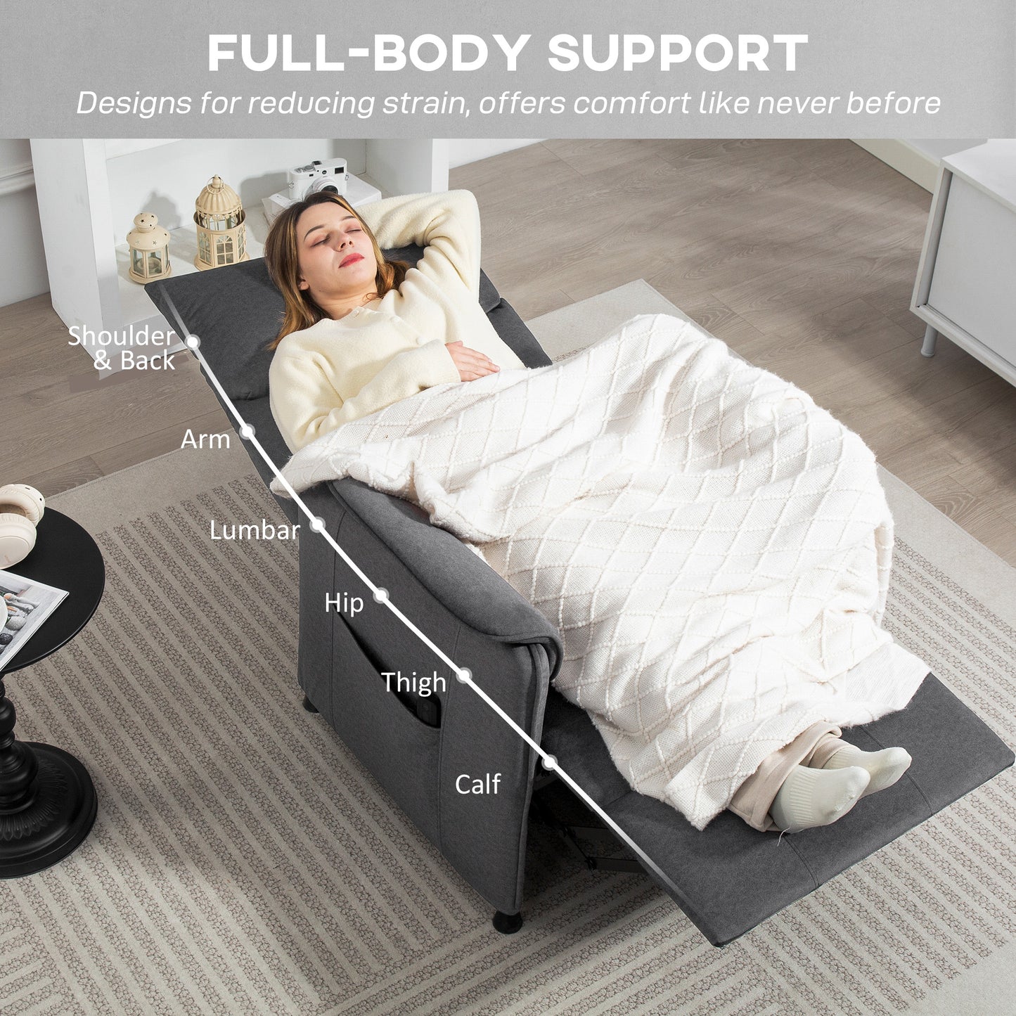 HOMCOM Power Lift Recliner Chair, Reclining Chair with Remote, Pocket Springs, Silent Motor and Side Pockets, Black