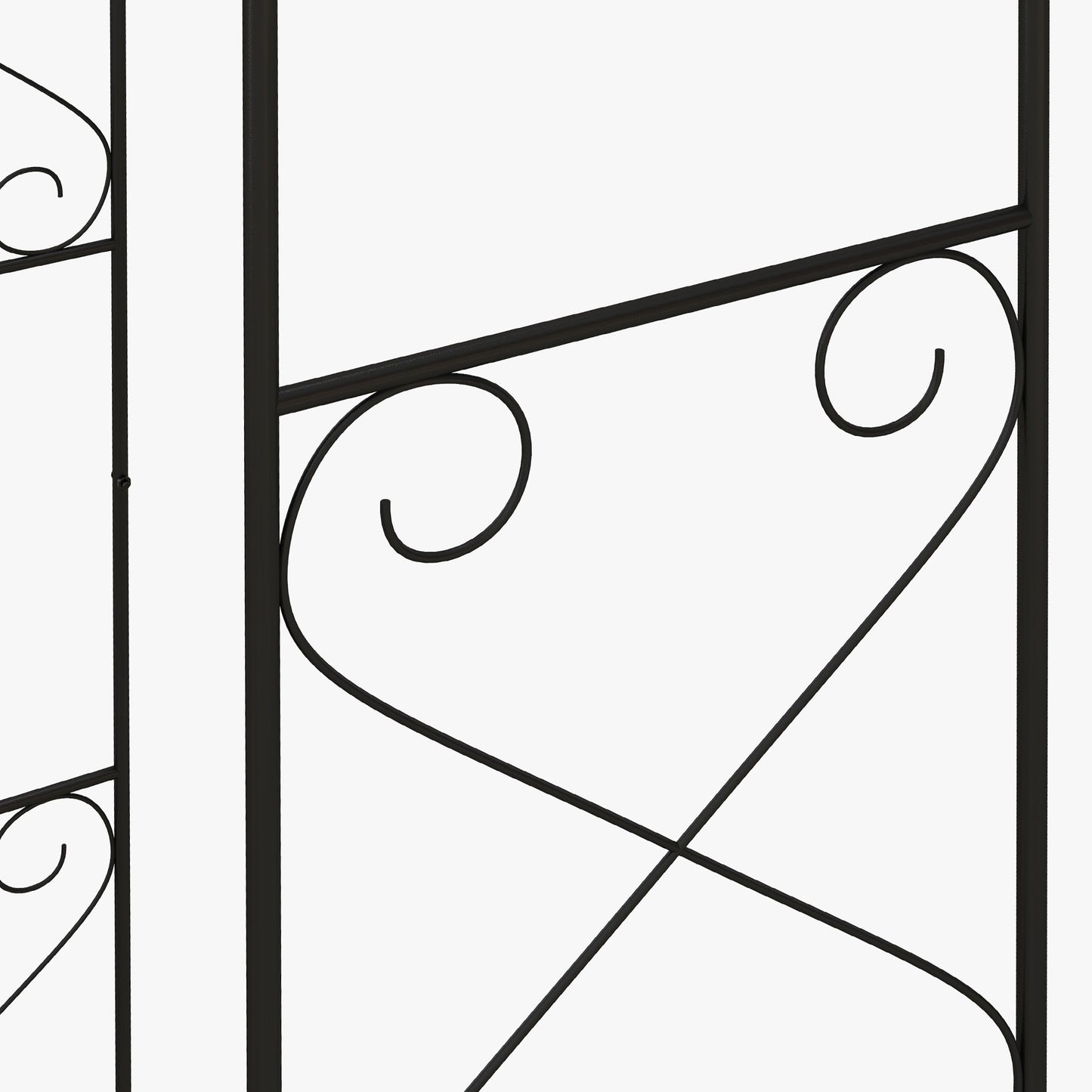 Outsunny Garden Arch with Double Gates, Metal Arbor for Climbing Plants, 114L x 36W x 232H cm, Black