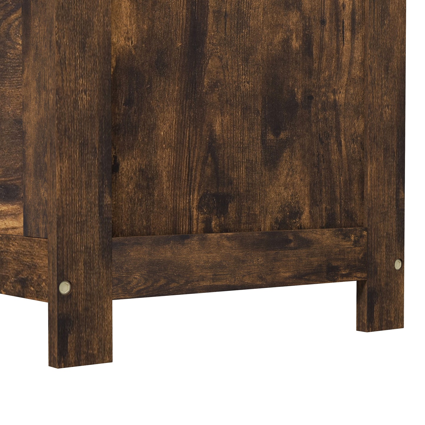 HOMCOM Storage Chest, Modern Wooden Trunk with Safety Hinges & Cut-out Handles, for Living Room/Entryway, 76x40x48 cm, Rustic Brown