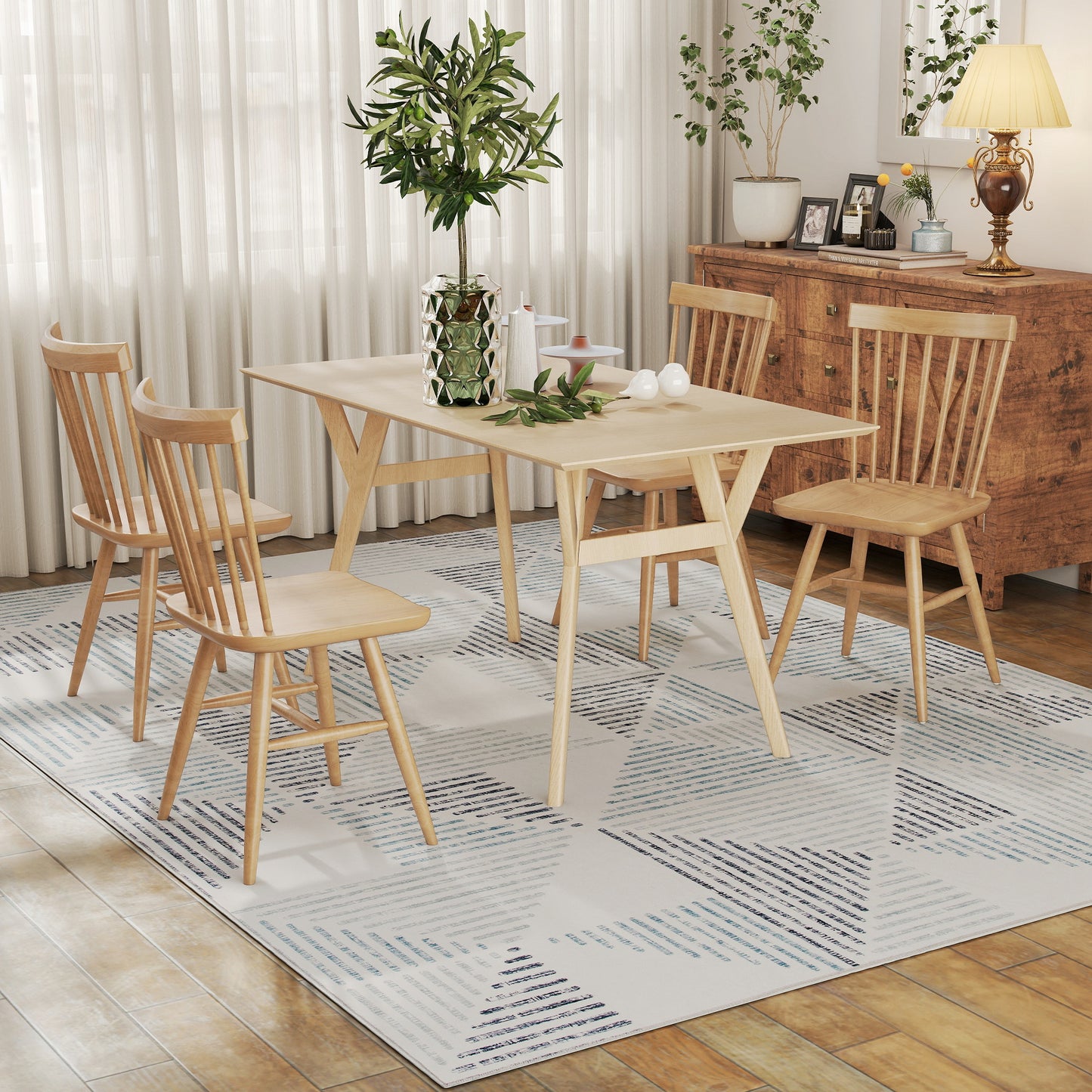 HOMCOM Modern Area Rug, Geometric Pattern, Non-Slip Washable Carpet, Soft for Living Room, Bedroom, Office, 290x200 cm, Multi-Coloured