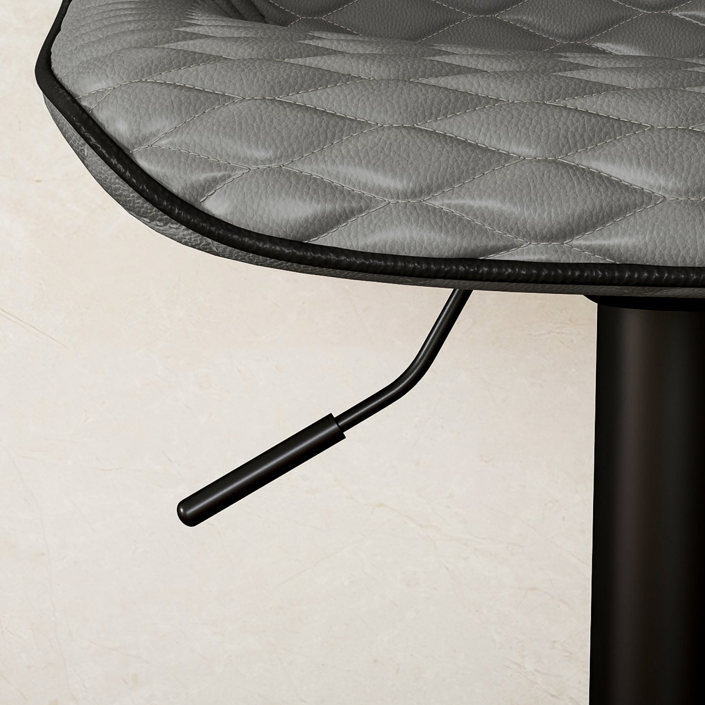 HOMCOM Set of Two Faux Leather Bar Stools - Grey