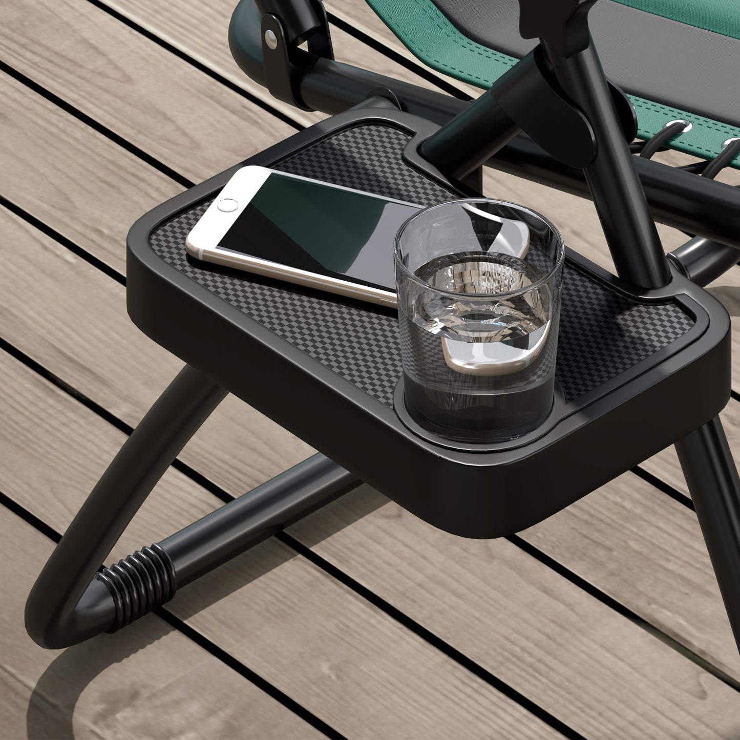 Outsunny Foldable Reclining Garden Chair Set of 2, Zero Gravity Chairs with Cup Holder & Pillow, Green