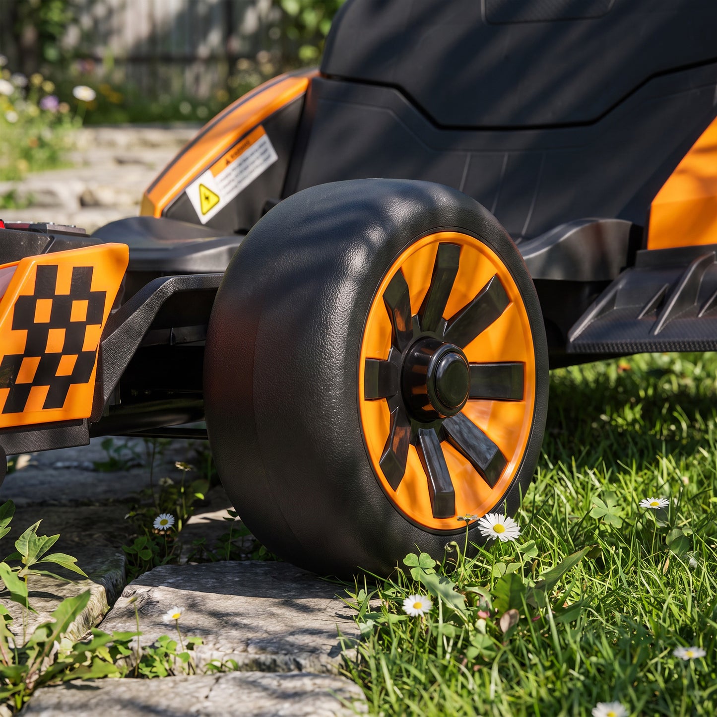 AIYAPLAY 24V Electric Go Kart for Kids 6-12 Years with Drift Mode, Adjustable Seat, 3 Speed, Slow Start, Orange