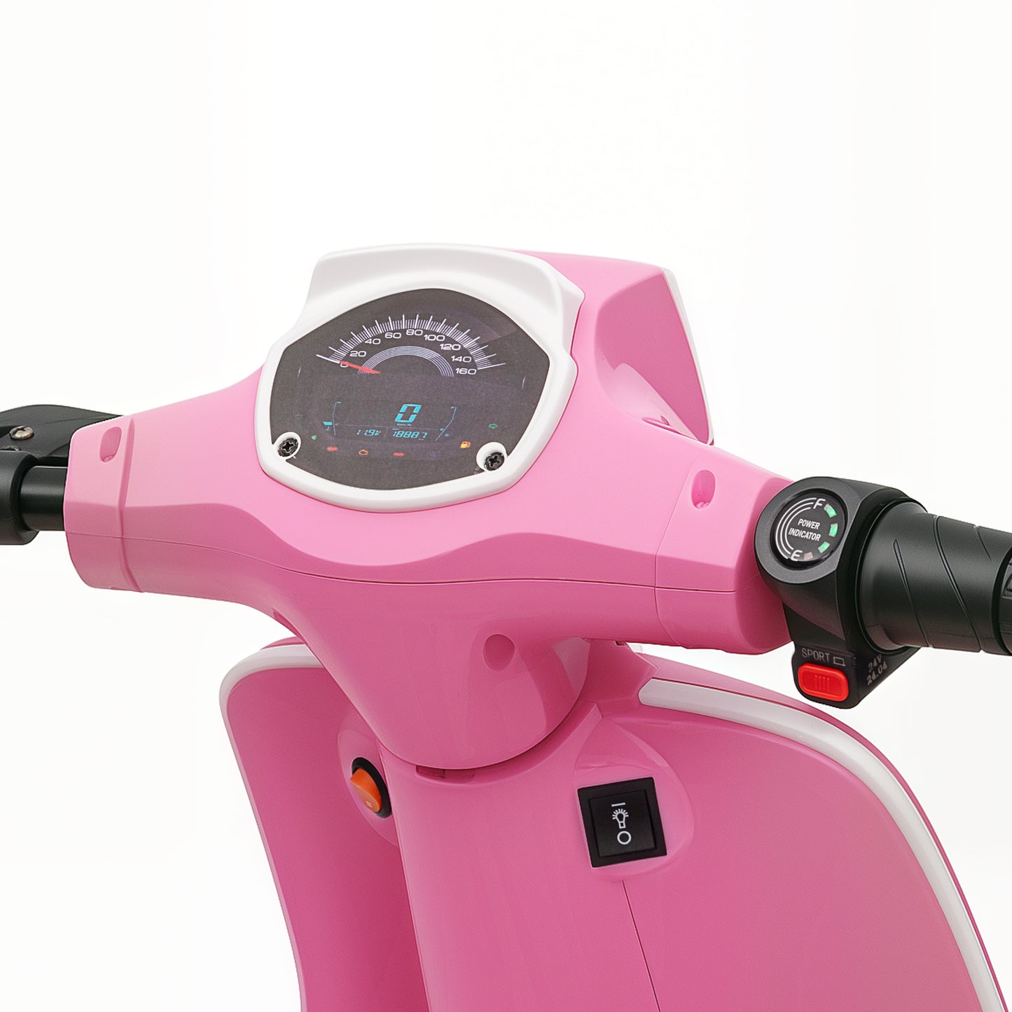 AIYAPLAY 24V Kids Electric Motorbike, Ride on Motorcycle with Manual Throttle, Brakes and LED Lights for Ages 8-12 Years, Pink
