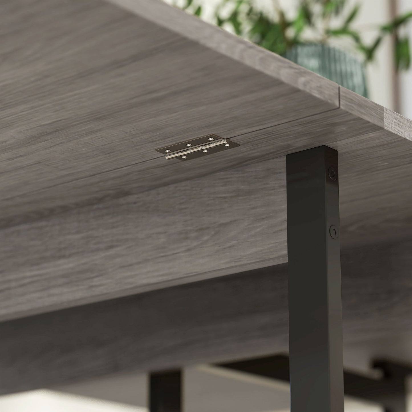 HOMCOM Industrial Folding Dining Table, Drop Leaf Table with Open Compartments for Small Spaces, Kitchen, Dining Room, Grey