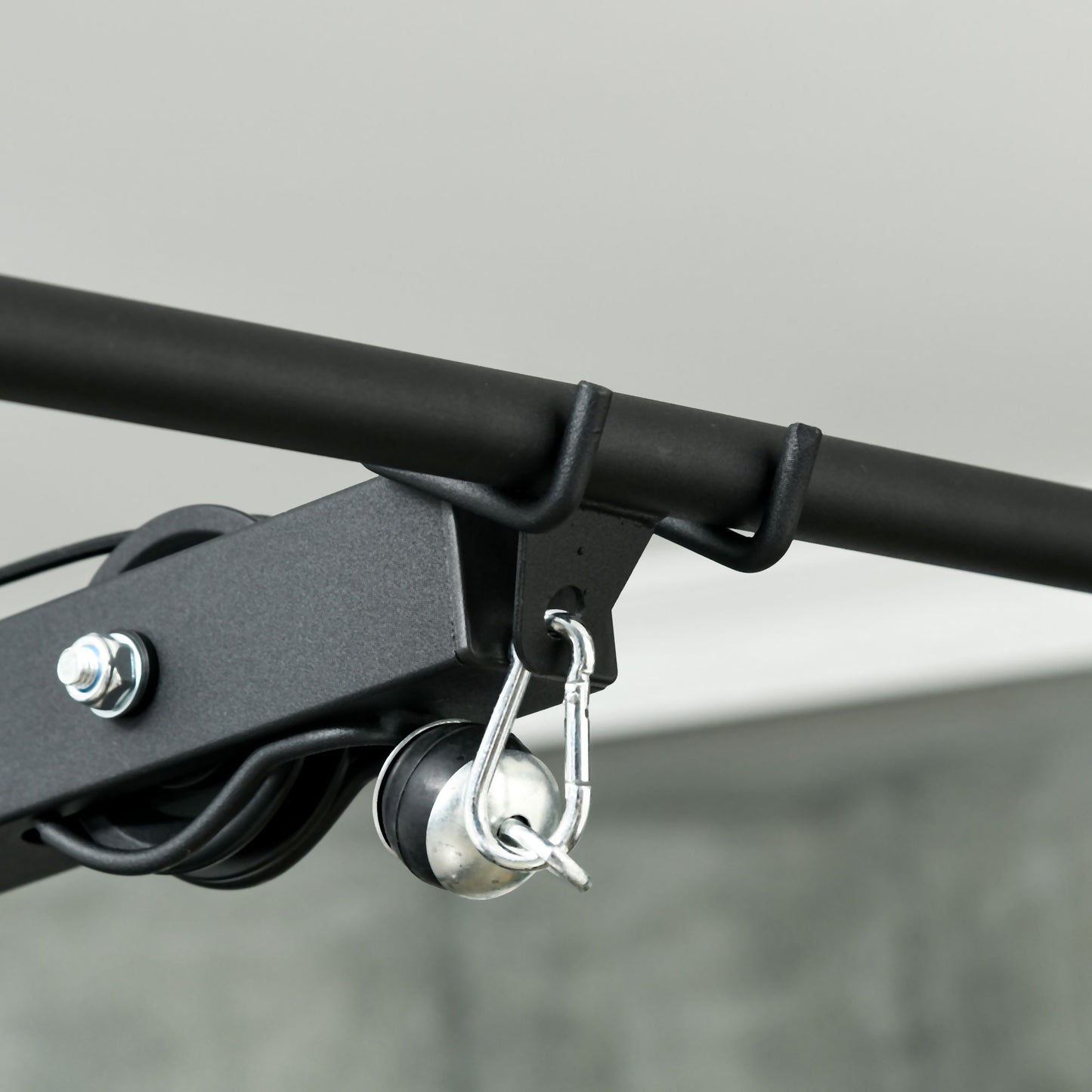 SPORTNOW Pull Up Station with Adjustable Seat, Power Tower for Chin up
and Lat Pulldown Exercises, Multi-Function Fitness Equipment with Flip-Up Footplate, for Home Gym, Black