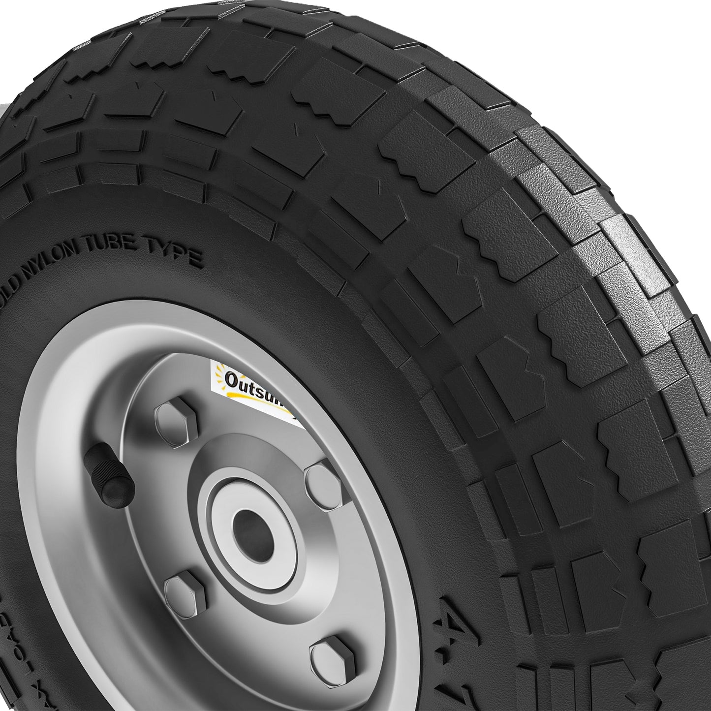 Outsunny Set of 4 Pneumatic Wheels, 10" Wheelbarrow Wheels Replacement for Barn Carts, Hose Carts, Garden Carts, Sack Trucks, Black