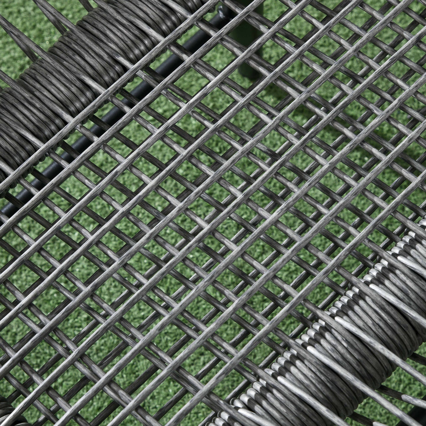 Outsunny 2 PCs PE Rattan Leisure Chair Set Outdoor Reclining Patio Chair and Footrest w/ Adjustable Backrest & Cushion Grey