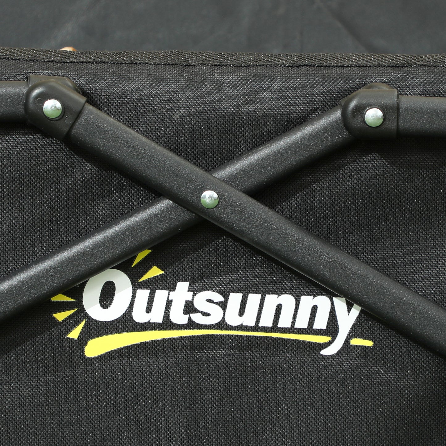 Outsunny 41L Festival Trolley, 60kg Heavy Duty Folding Wagon with Adjustable Handle and Carry Bag for Beach/Camping/Festival, Black