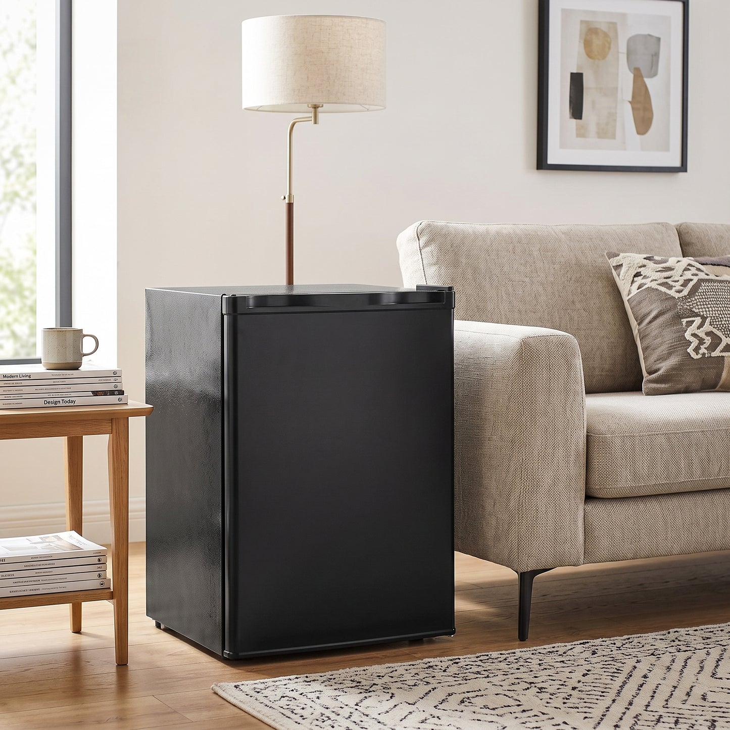HOMCOM 73 L Mini Fridge with Chiller Box, Single Door Compact Refrigerator, Adjustable Thermostat, Reversible Door, Black