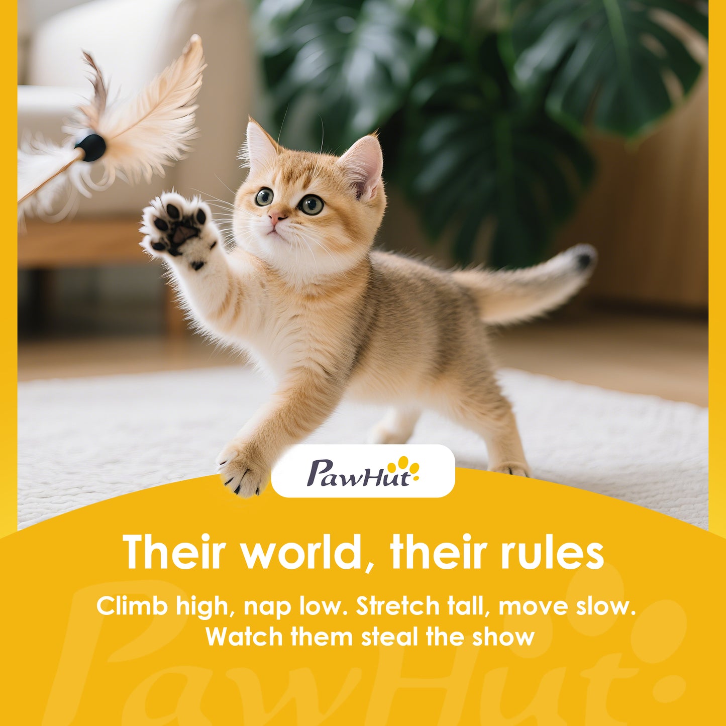 PawHut Multi-Level Cat Tower, 134cm Cat Tree with Condo and Sisal Scratching Posts for Indoor Kittens, Beige